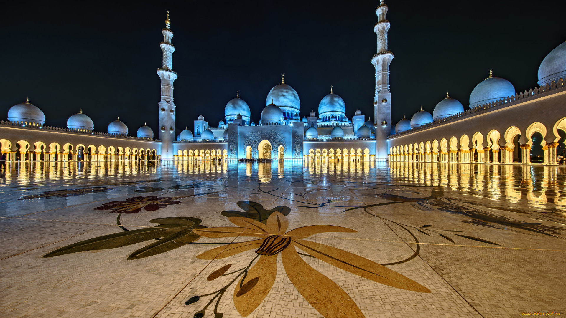 города, абу-даби, , оаэ, абу-даби, мечеть, шейха, зайда, ночь, огни, архитектура, минарет, купол