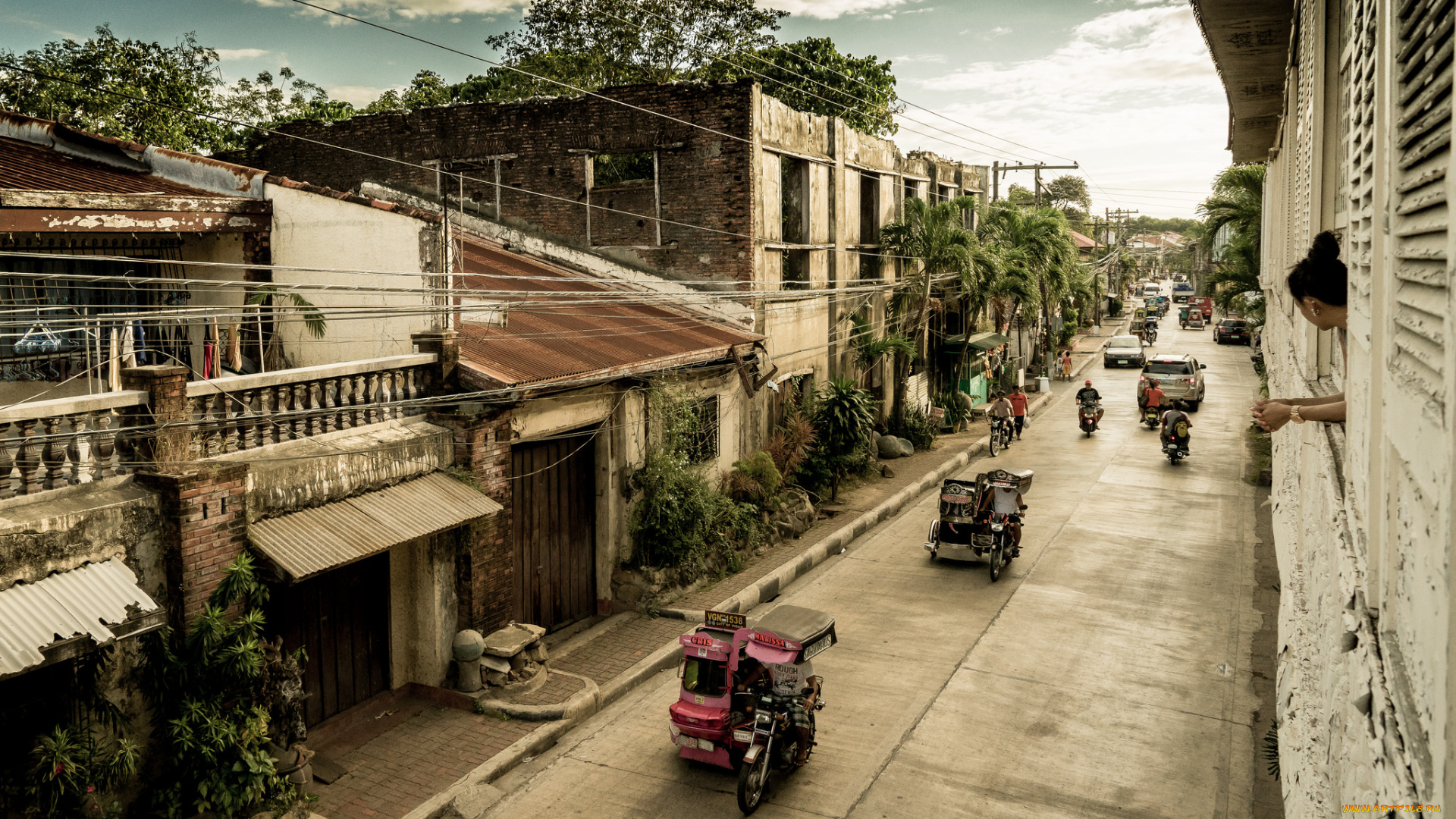 разное, транспортные, средства, и, магистрали, моторикши, улица