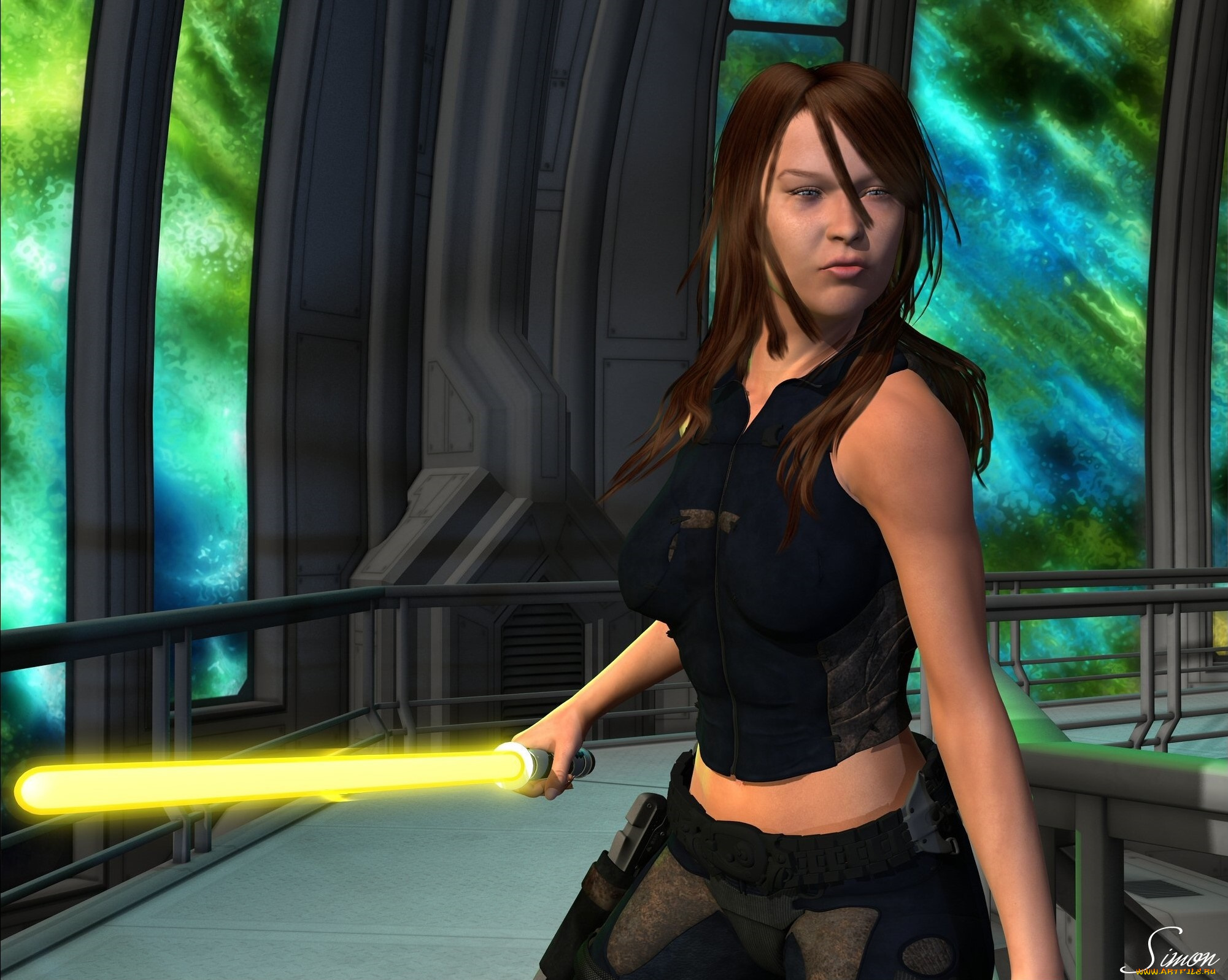 3д, графика, фантазия, , fantasy, оружие, фон, взгляд, девушка