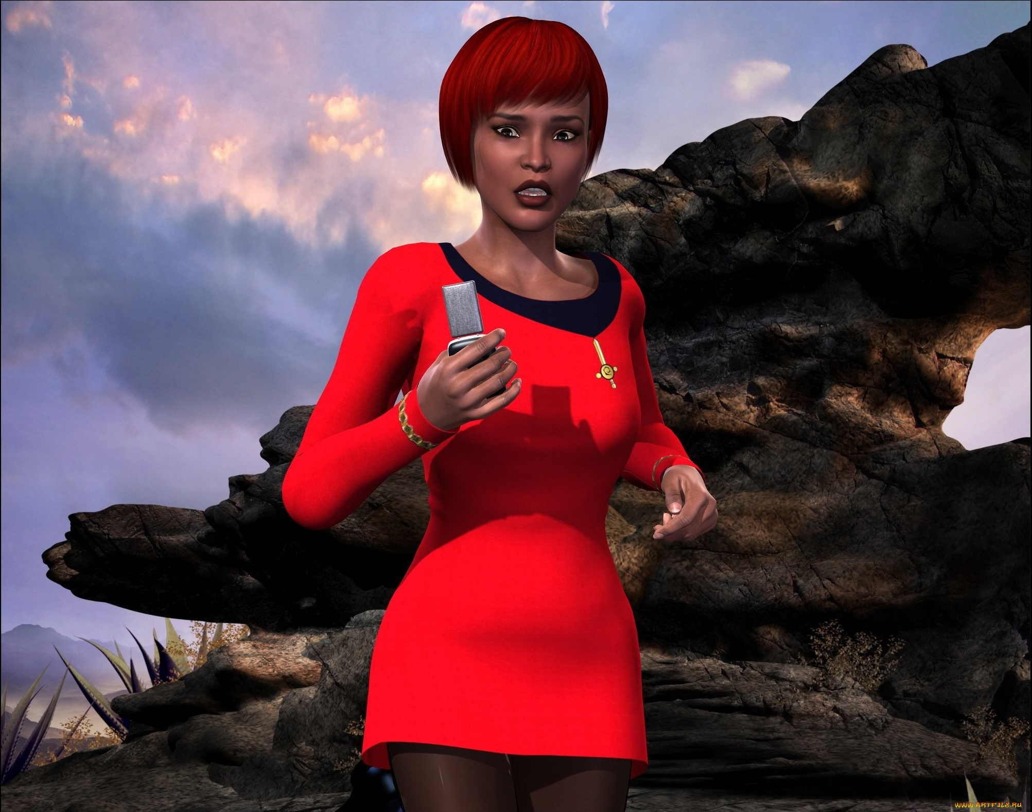 3д, графика, люди, , people, рыжая, фон, взгляд, девушка