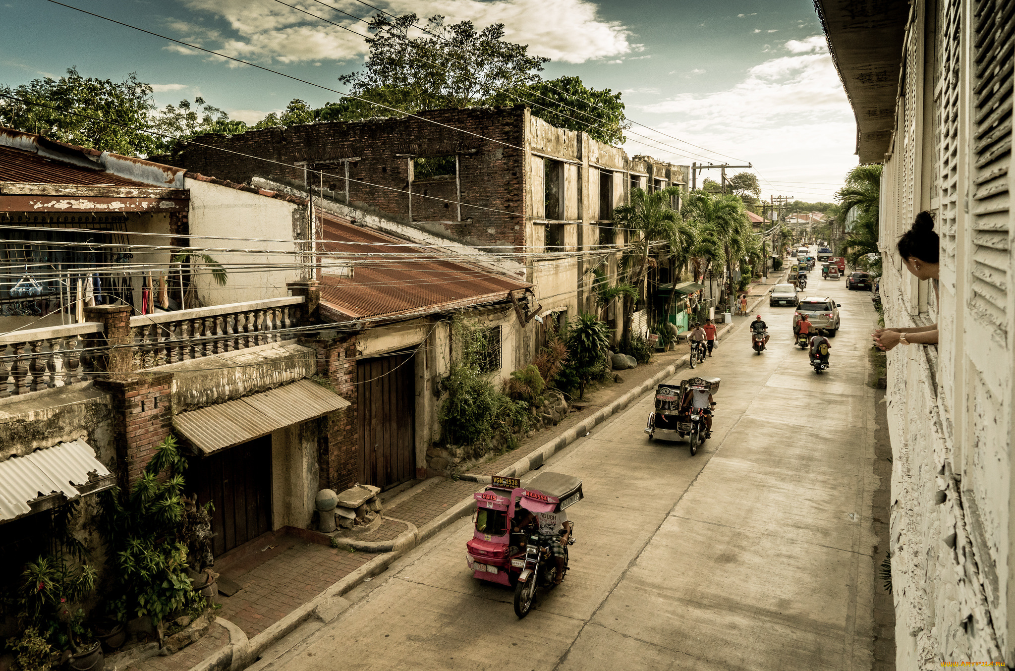 разное, транспортные, средства, и, магистрали, моторикши, улица