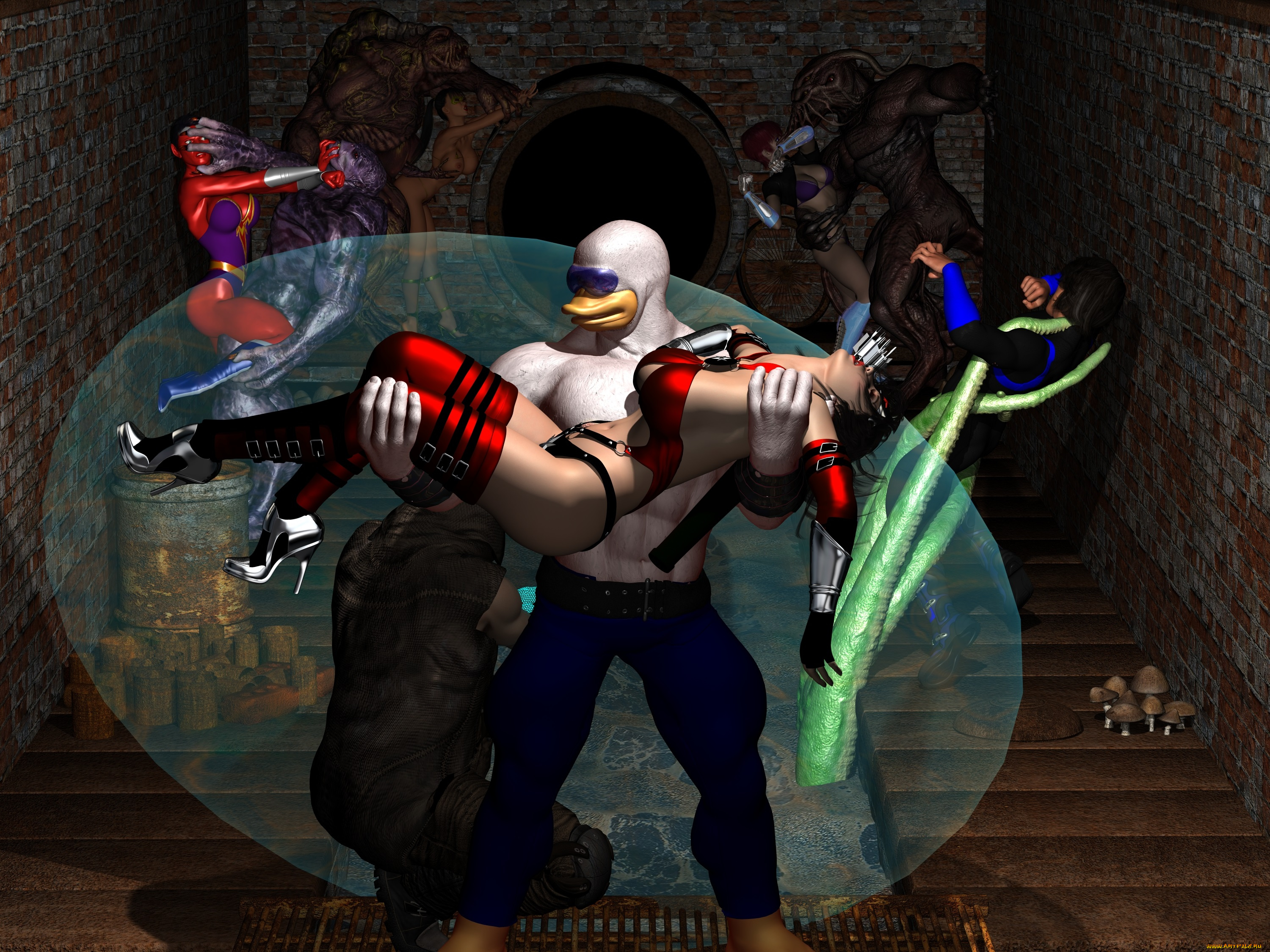 3д, графика, фантазия, , fantasy, фон, взгляд, девушка