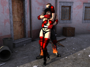 Картинка 3д+графика фантазия+ fantasy парень взгляд фон девушка