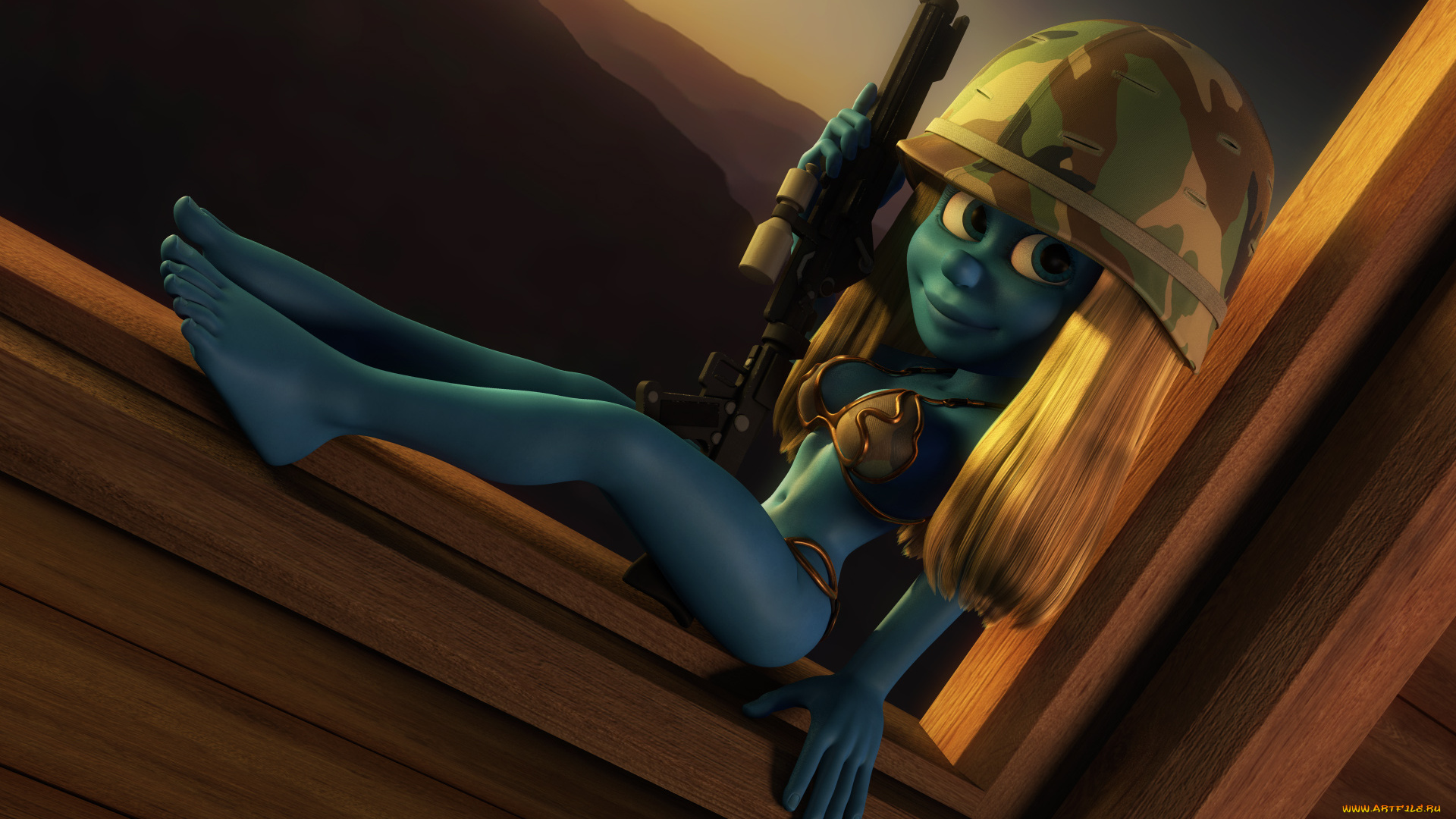 3д, графика, ___, фон, взгляд, девушка