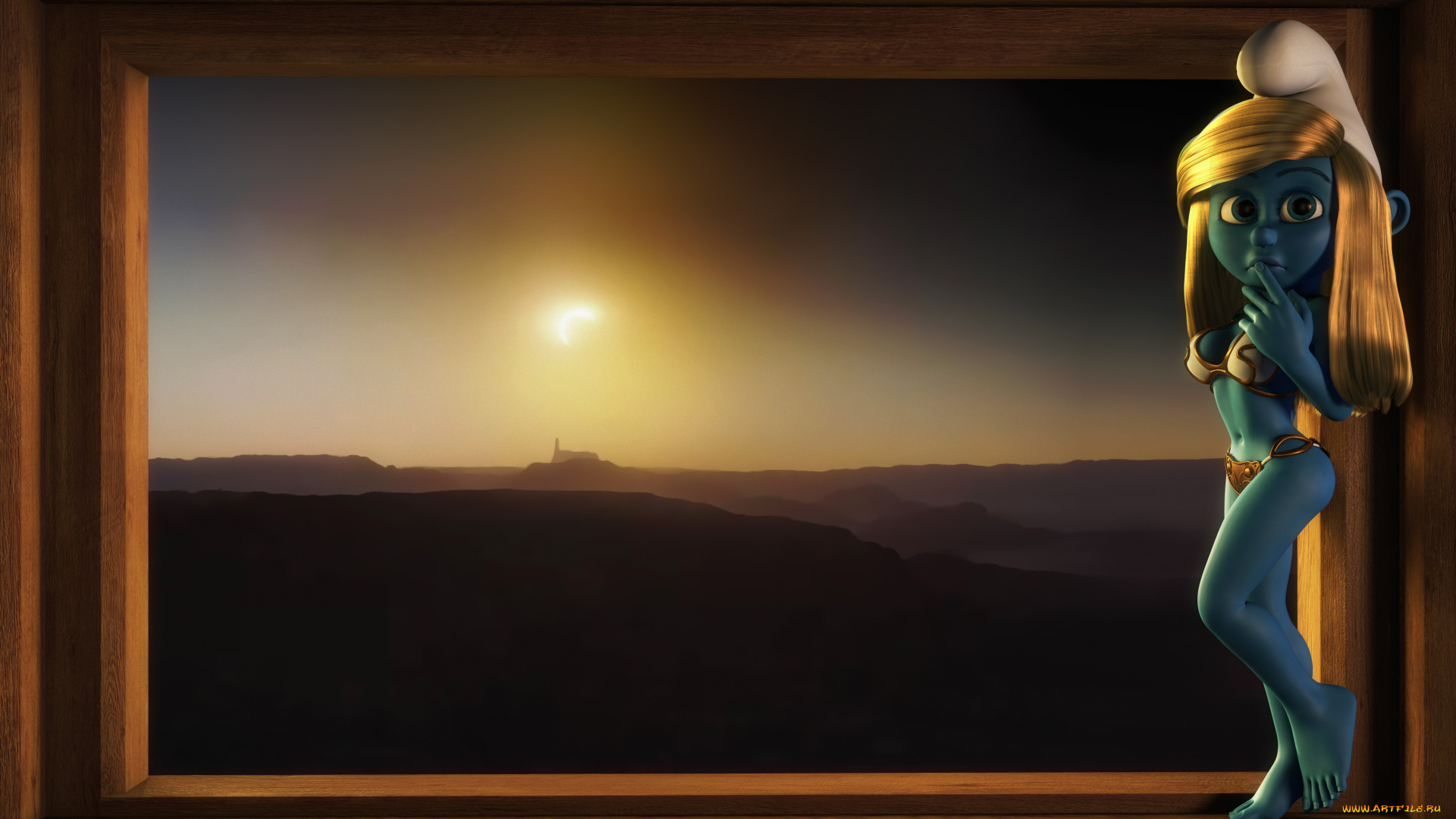 3д, графика, ___, взгляд, девушка, фон