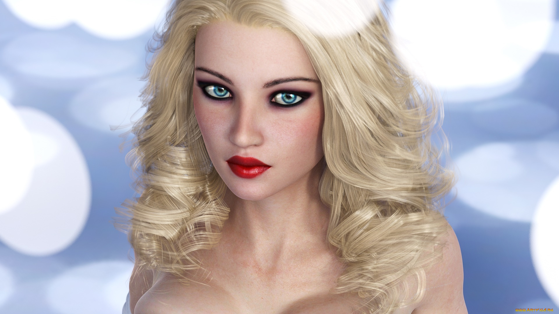 3д, графика, портрет, , portraits, фон, взгляд, девушка