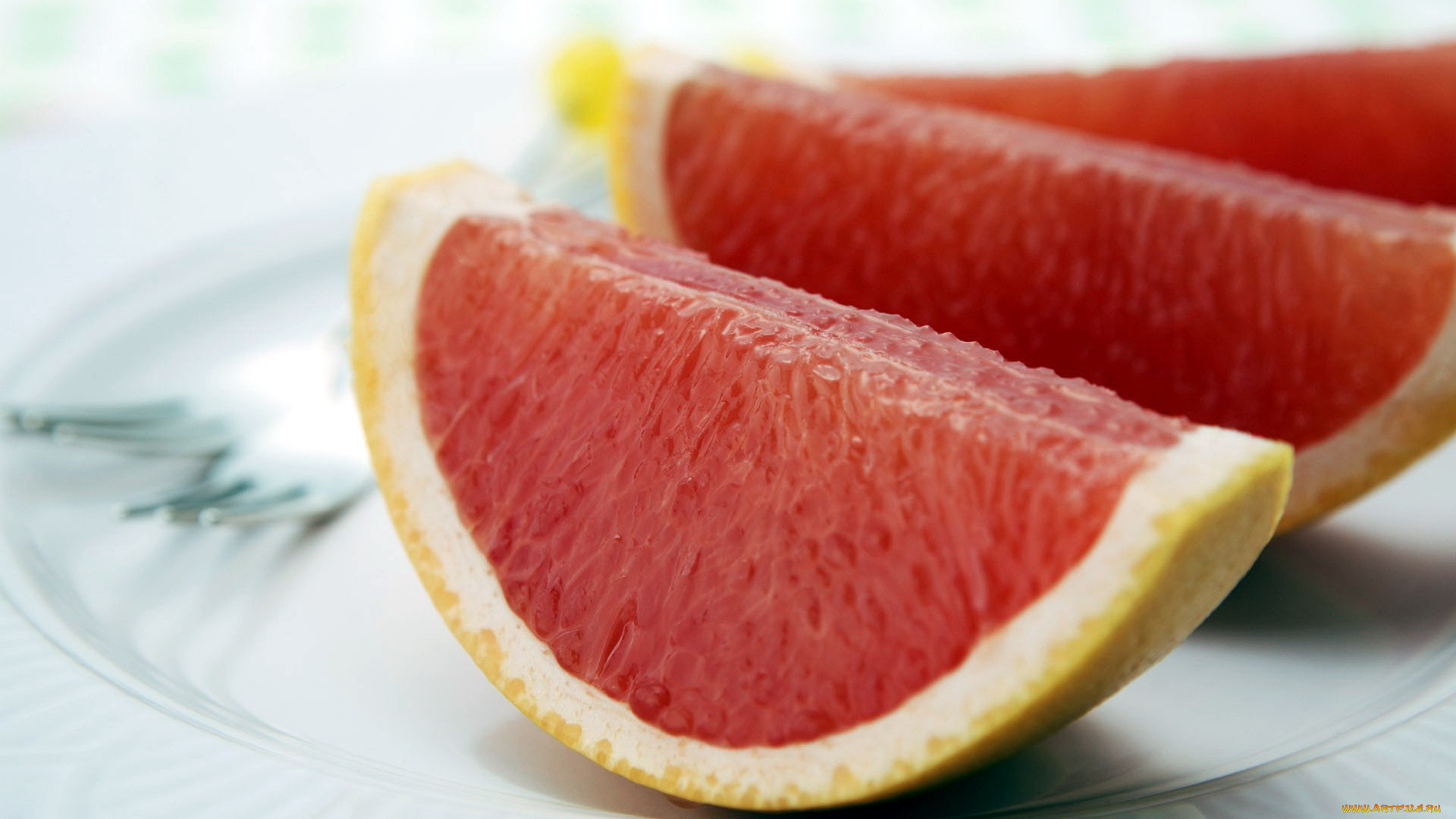 еда, цитрусы, ломтики, грейпфрут