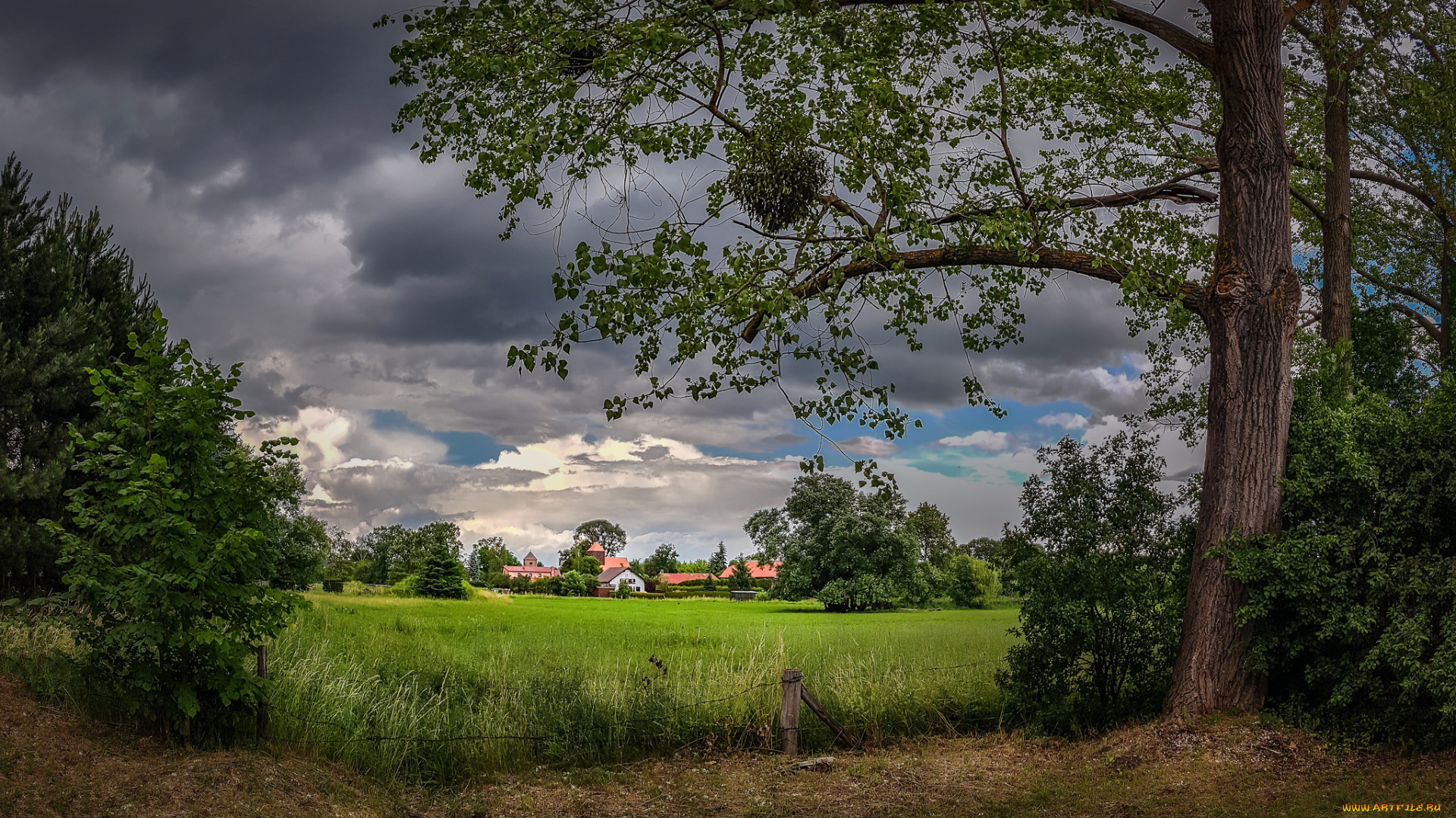города, -, пейзажи, поселок