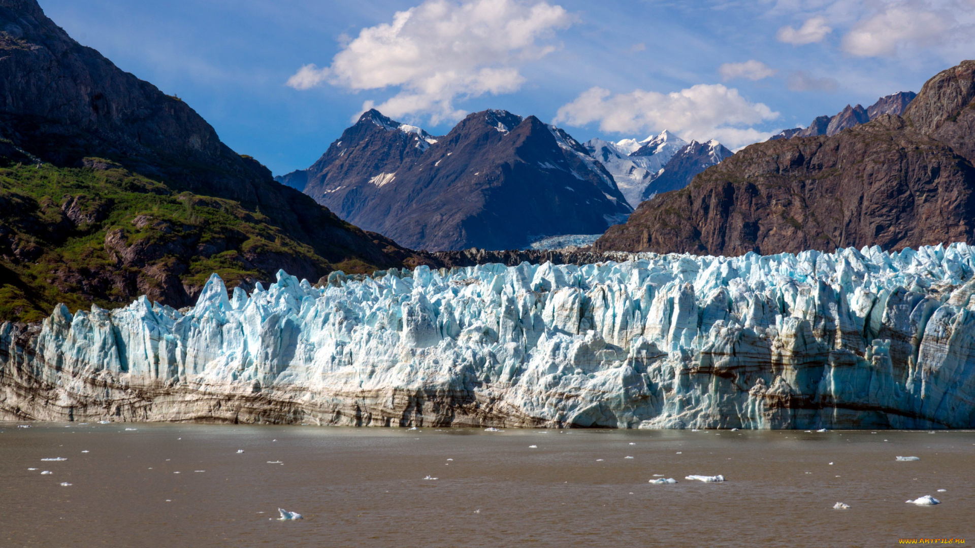 природа, айсберги, и, ледники, горы