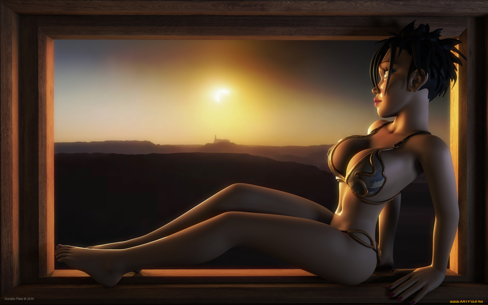 3д, графика, ___, девушка, фон, взгляд