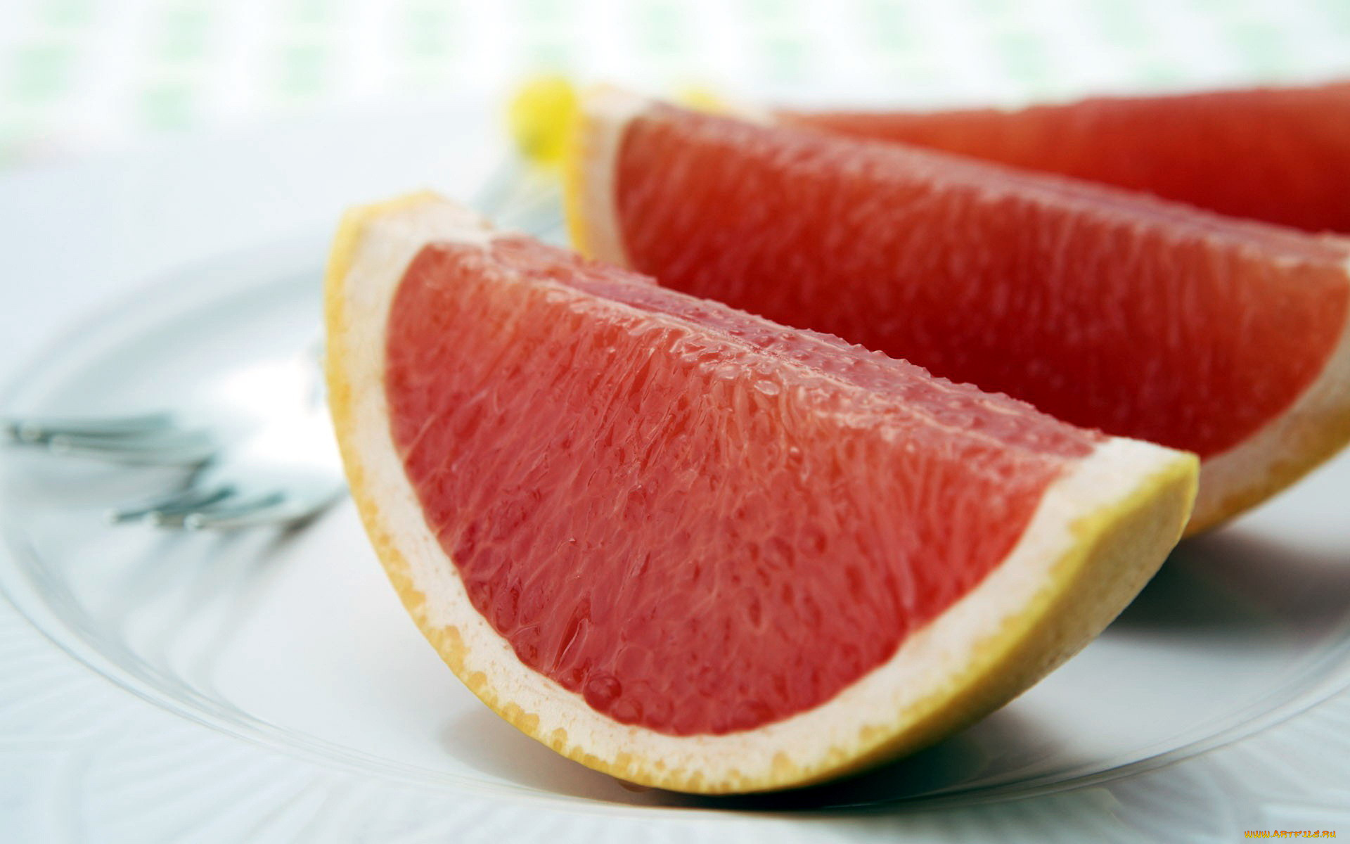еда, цитрусы, ломтики, грейпфрут