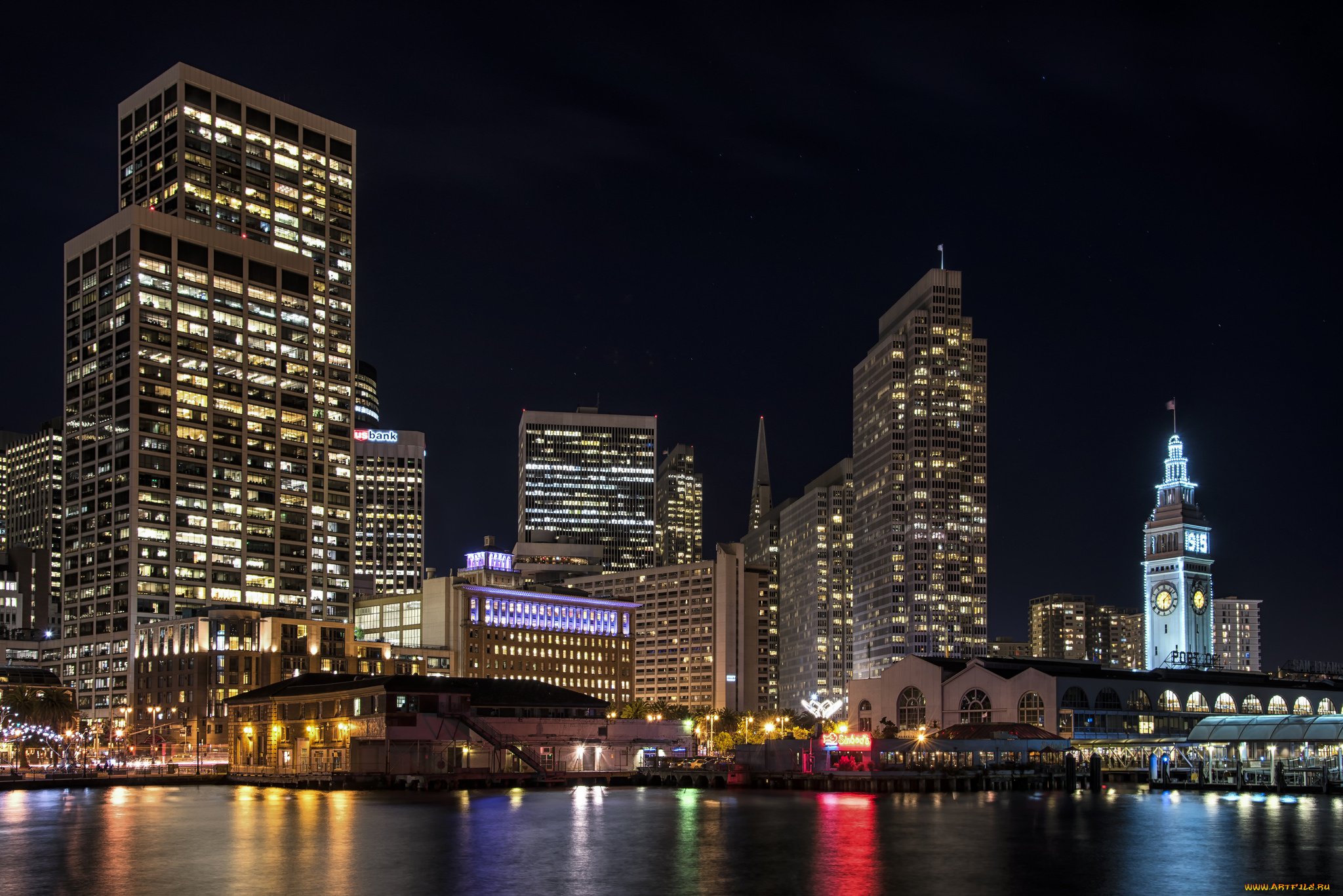pier, 2, , san, francisco, города, сан-франциско, , сша, ночь