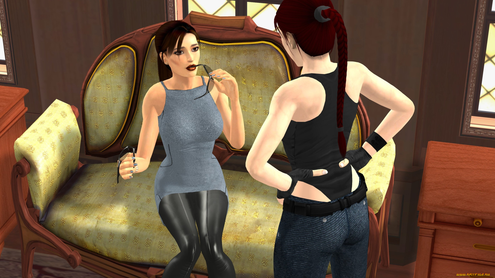 3д, графика, люди, , people, девушки, взгляд, фон