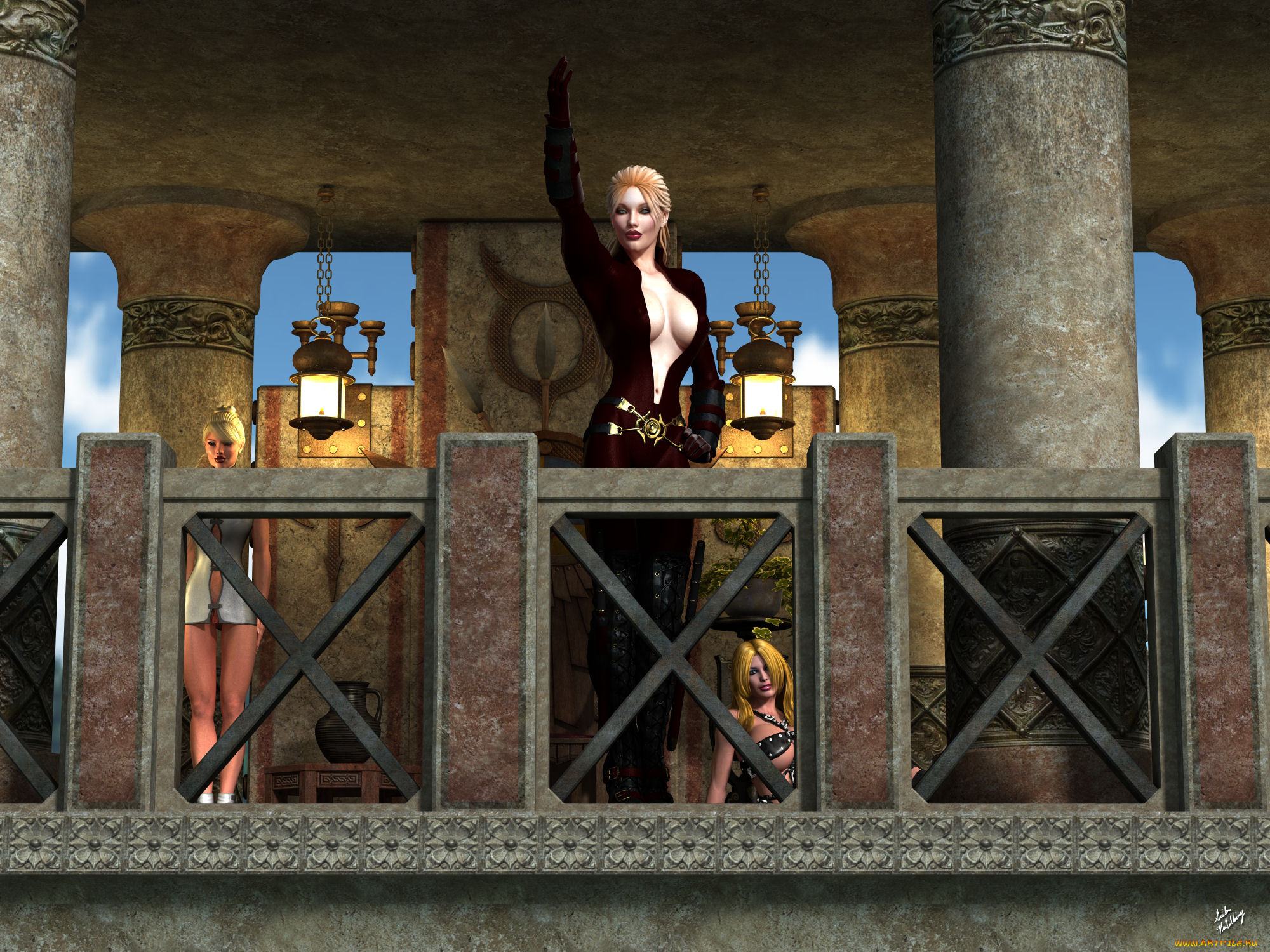 3д, графика, фантазия, , fantasy, фон, взгляд, девушка