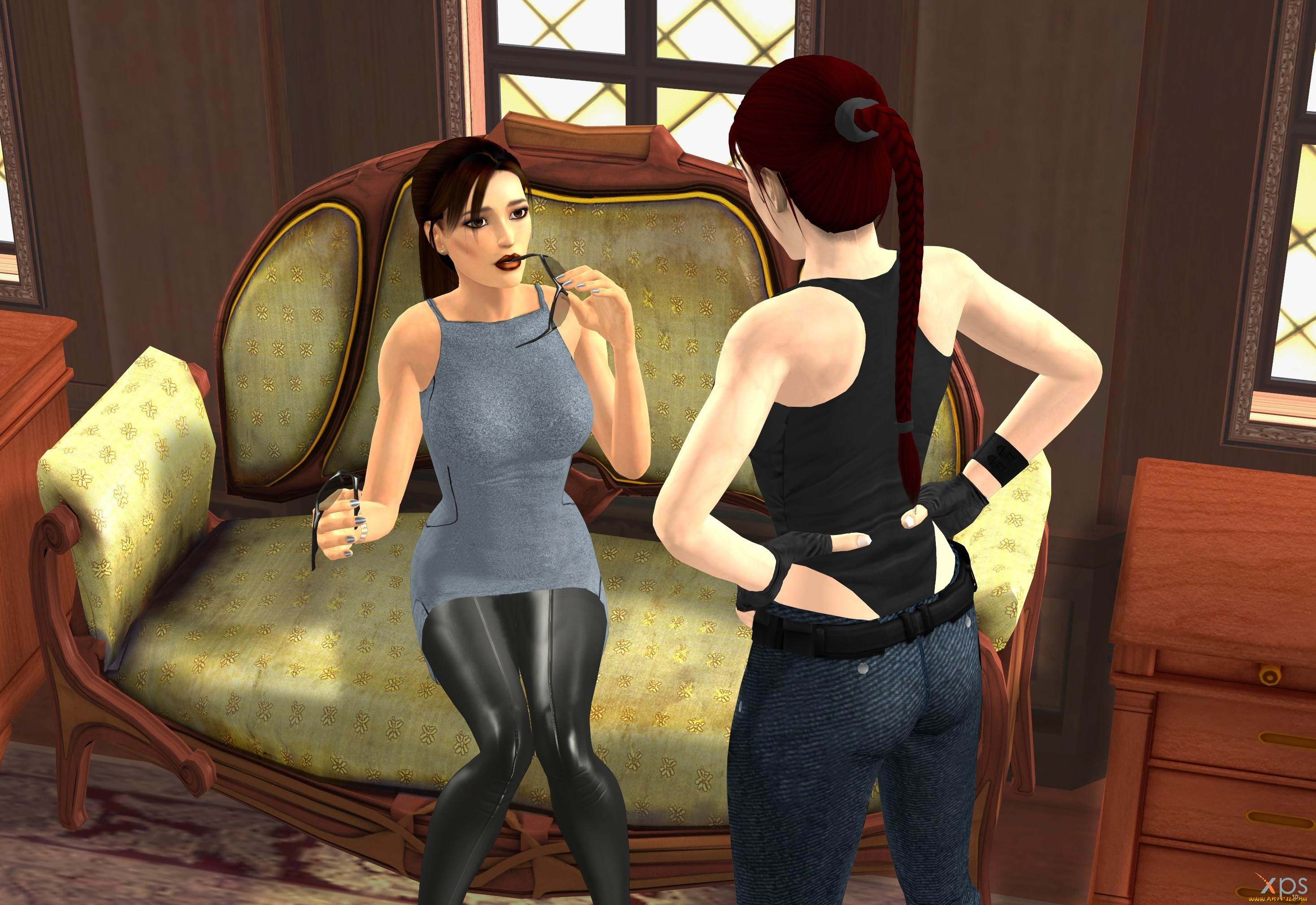 3д, графика, люди, , people, девушки, взгляд, фон