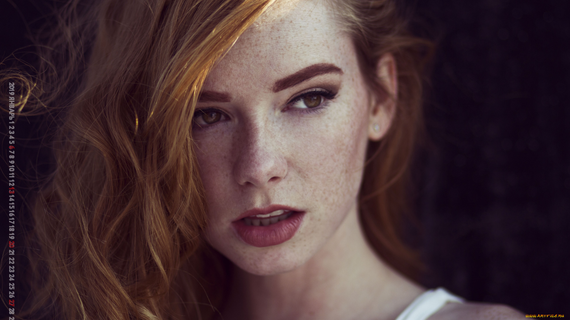 календари, девушки, лицо, взгляд, женщина, веснушки