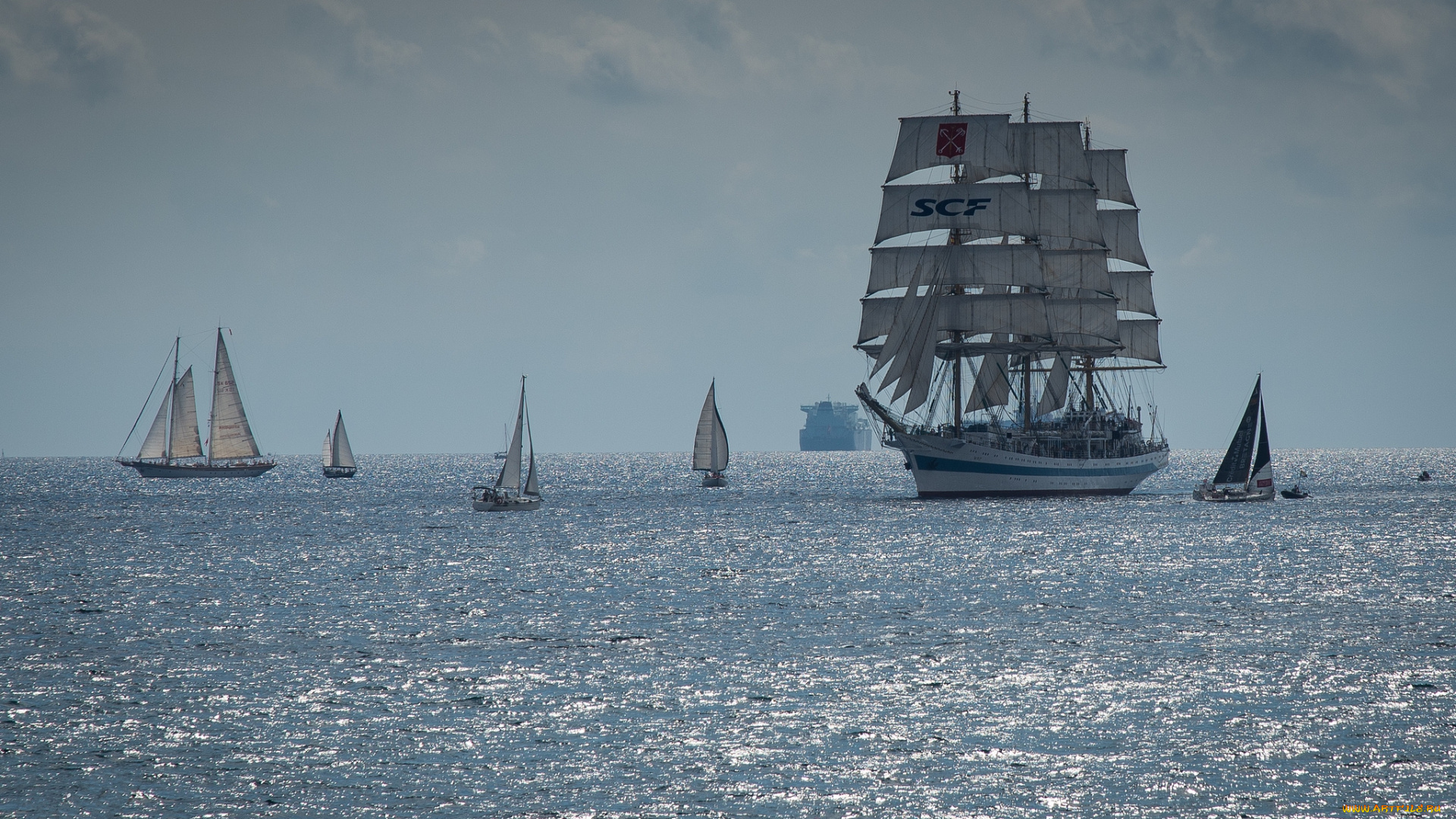 корабли, парусники, паруса, мачты