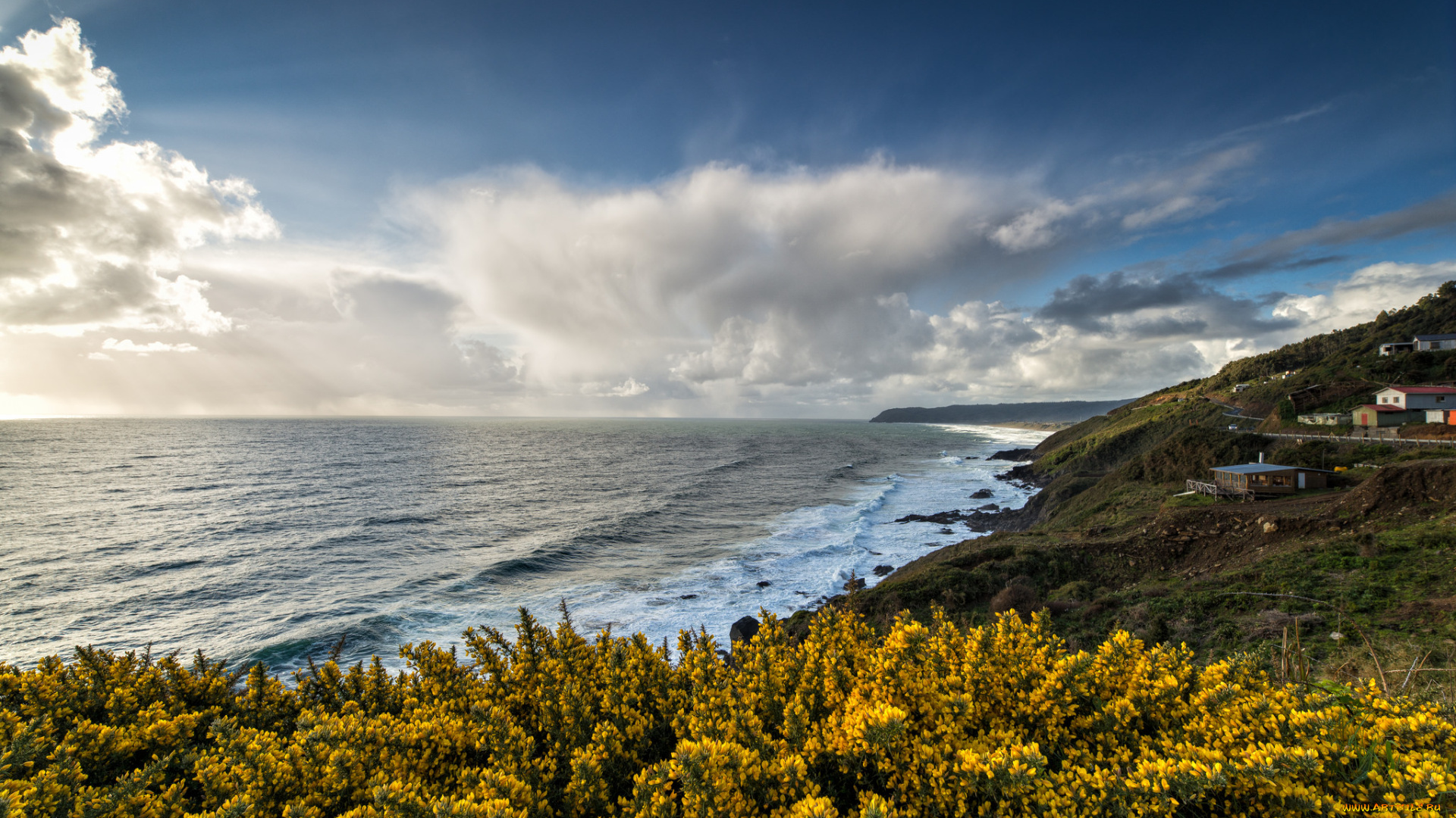 природа, побережье, простор
