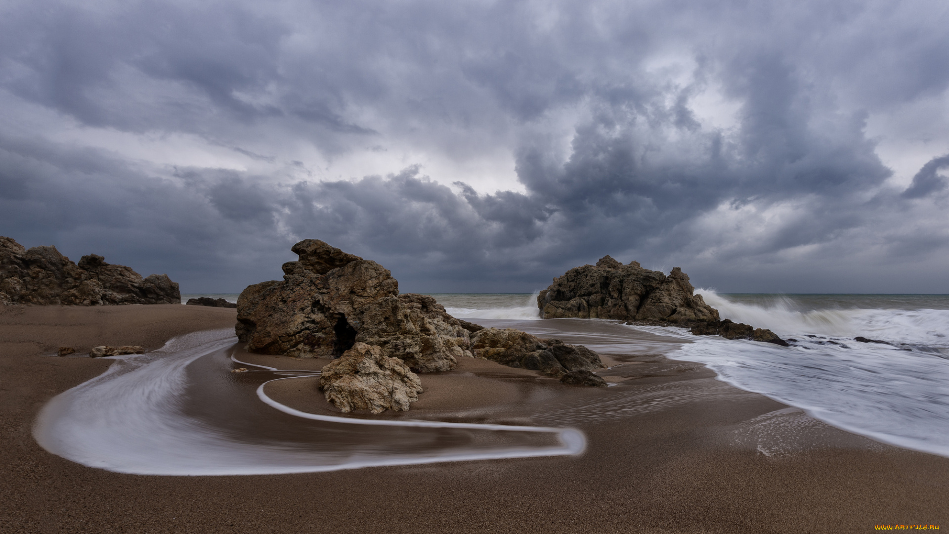 природа, побережье, простор