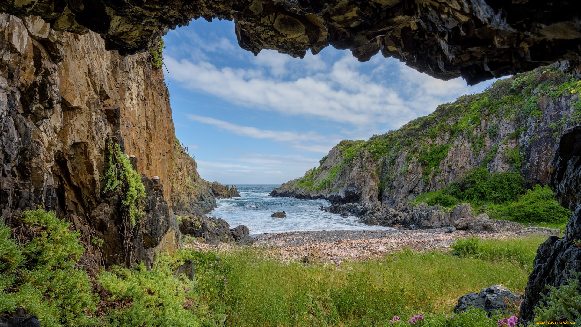 природа, побережье, простор