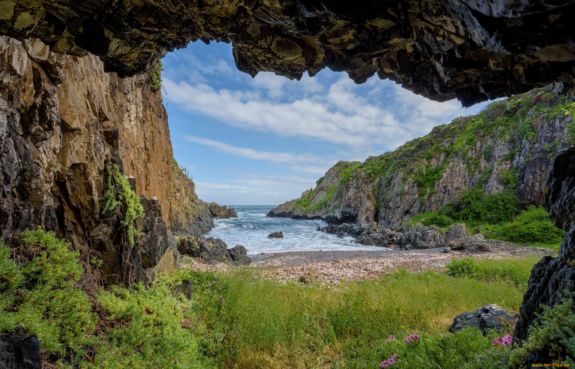 природа, побережье, простор