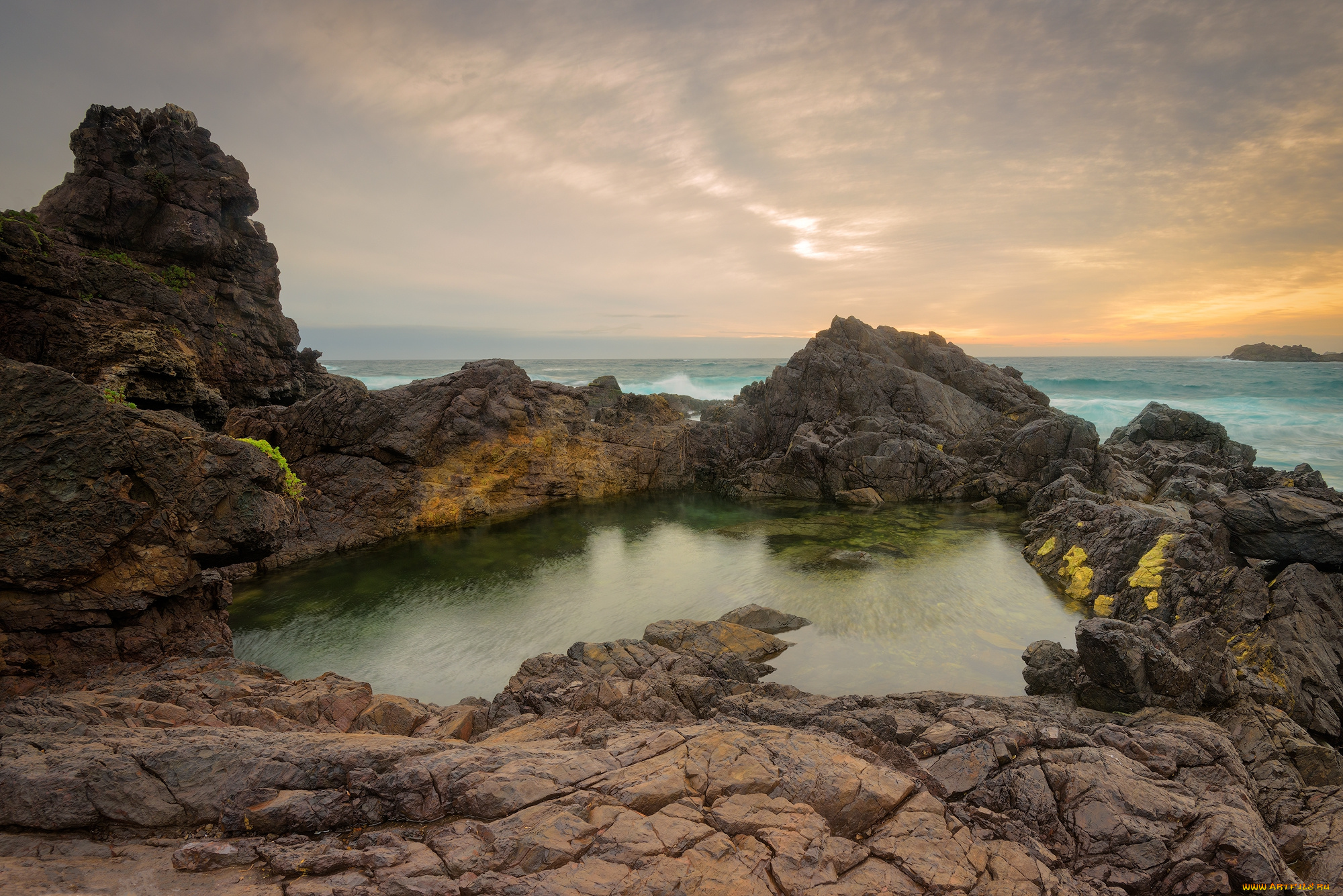 природа, побережье, простор