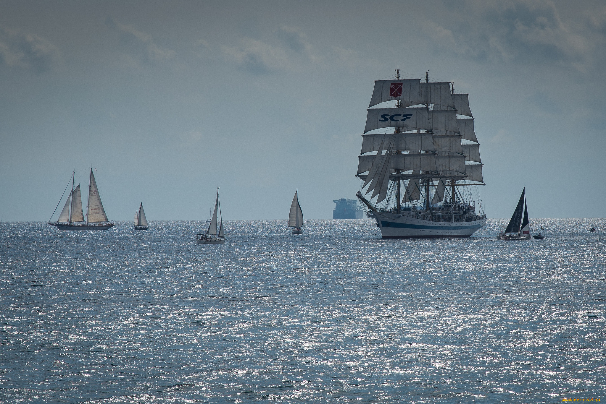 корабли, парусники, паруса, мачты