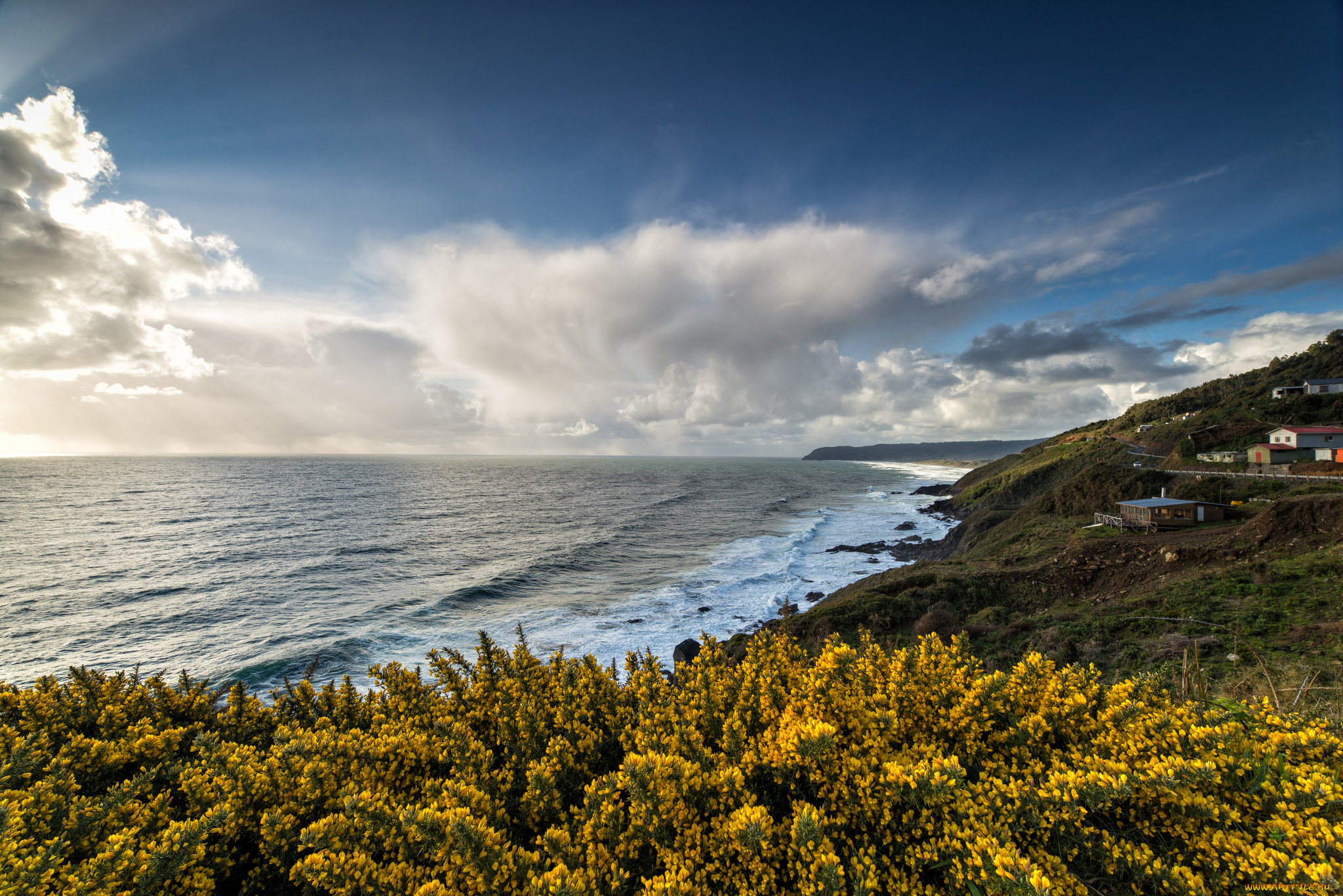 природа, побережье, простор