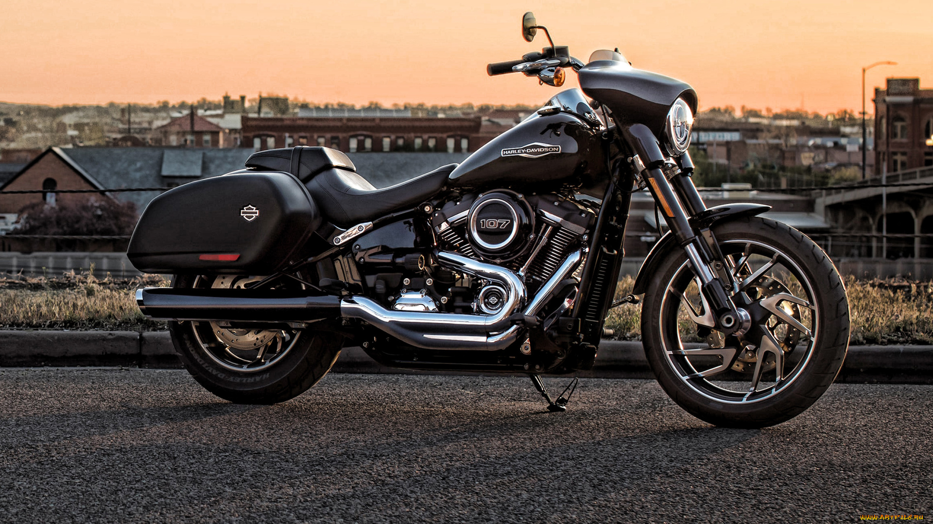 2020, harley-davidson, sport, glide, мотоциклы, harley-davidson, glide, harley, davidson, sport, экстерьер, американские, софтбол, мотоцикл, черный, 2020