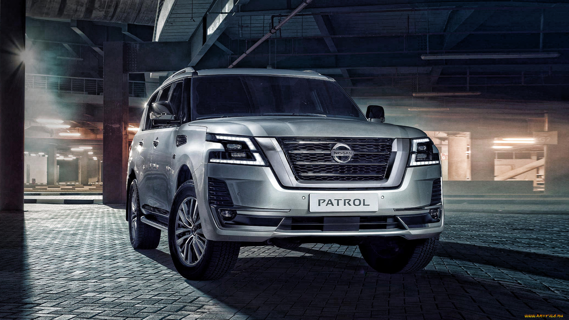 2020, nissan, patrol, автомобили, nissan, datsun, вид, спереди, 2020, patrol, японские, серебряный, внедорожник, новая, модель, экстерьер