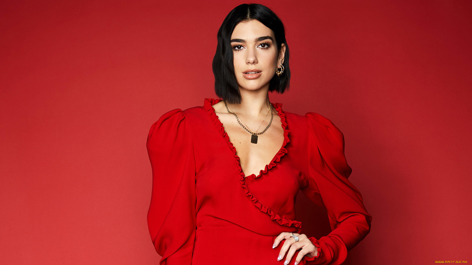 музыка, dua, lipa, красное, платье