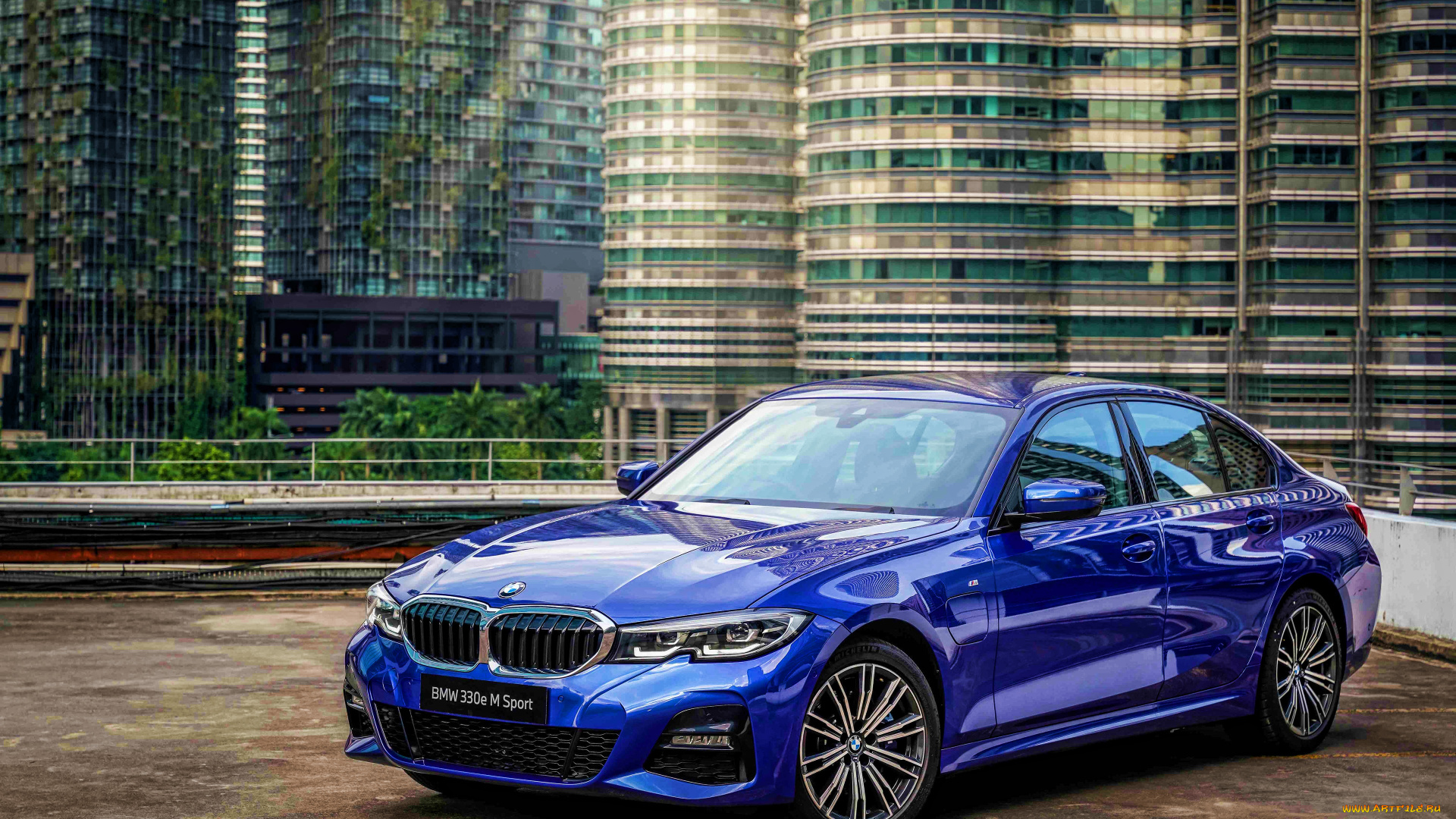 2021, bmw, 3-series, 330e, m, sport, автомобили, bmw, 3, series, 330e, m, sport, 4k, hdr, синий, седан, город