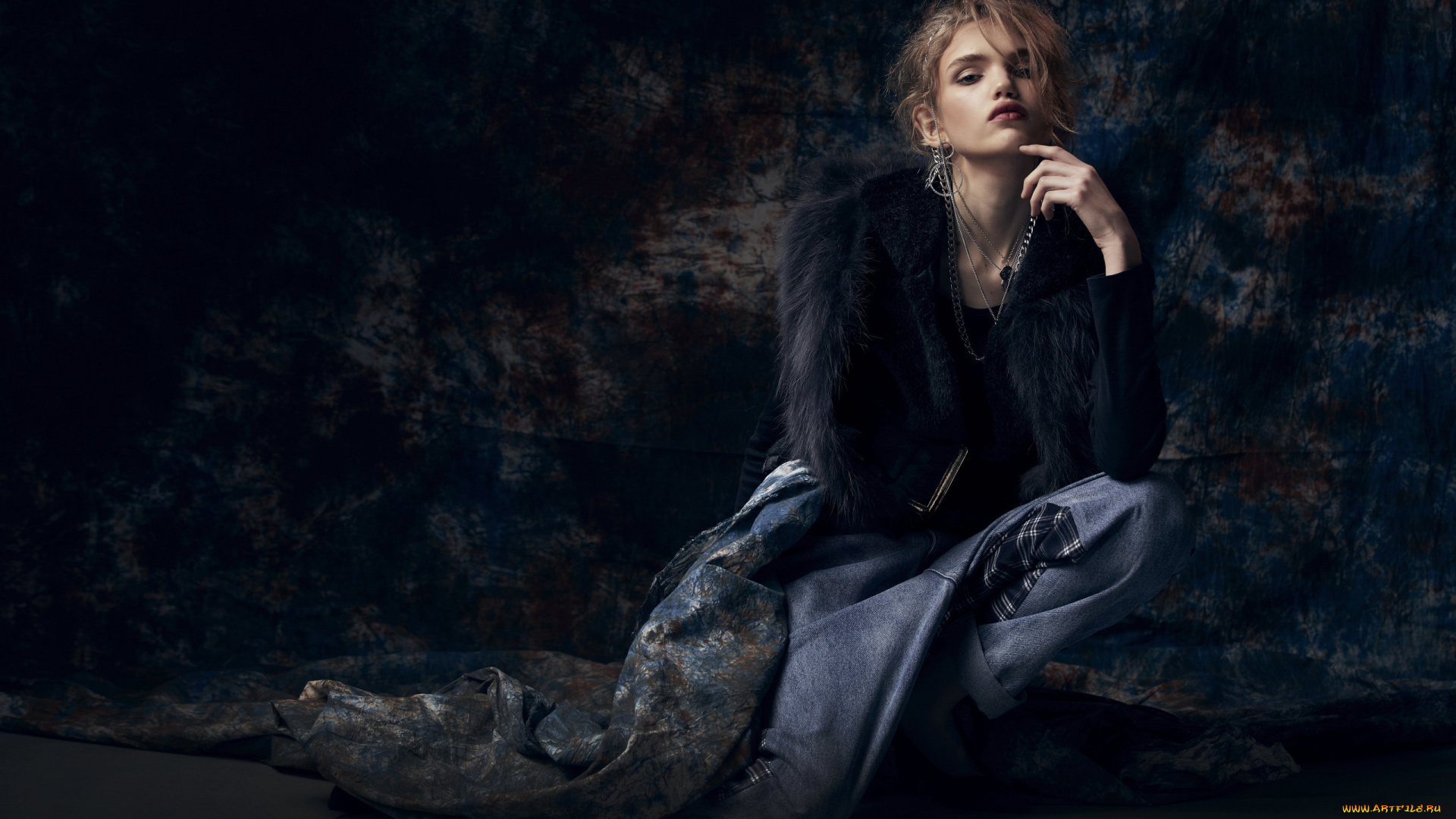 девушки, -, блондинки, , светловолосые, мех, украшения