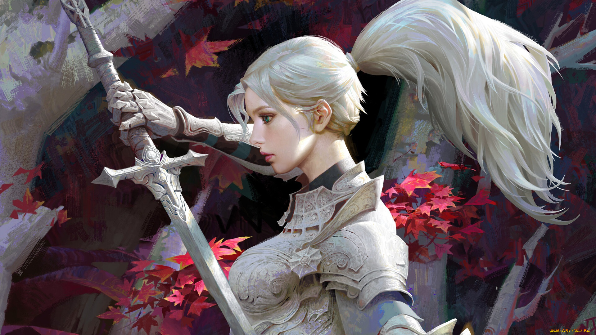 фэнтези, девушки, девушка, меч, доспехи, рыцарь