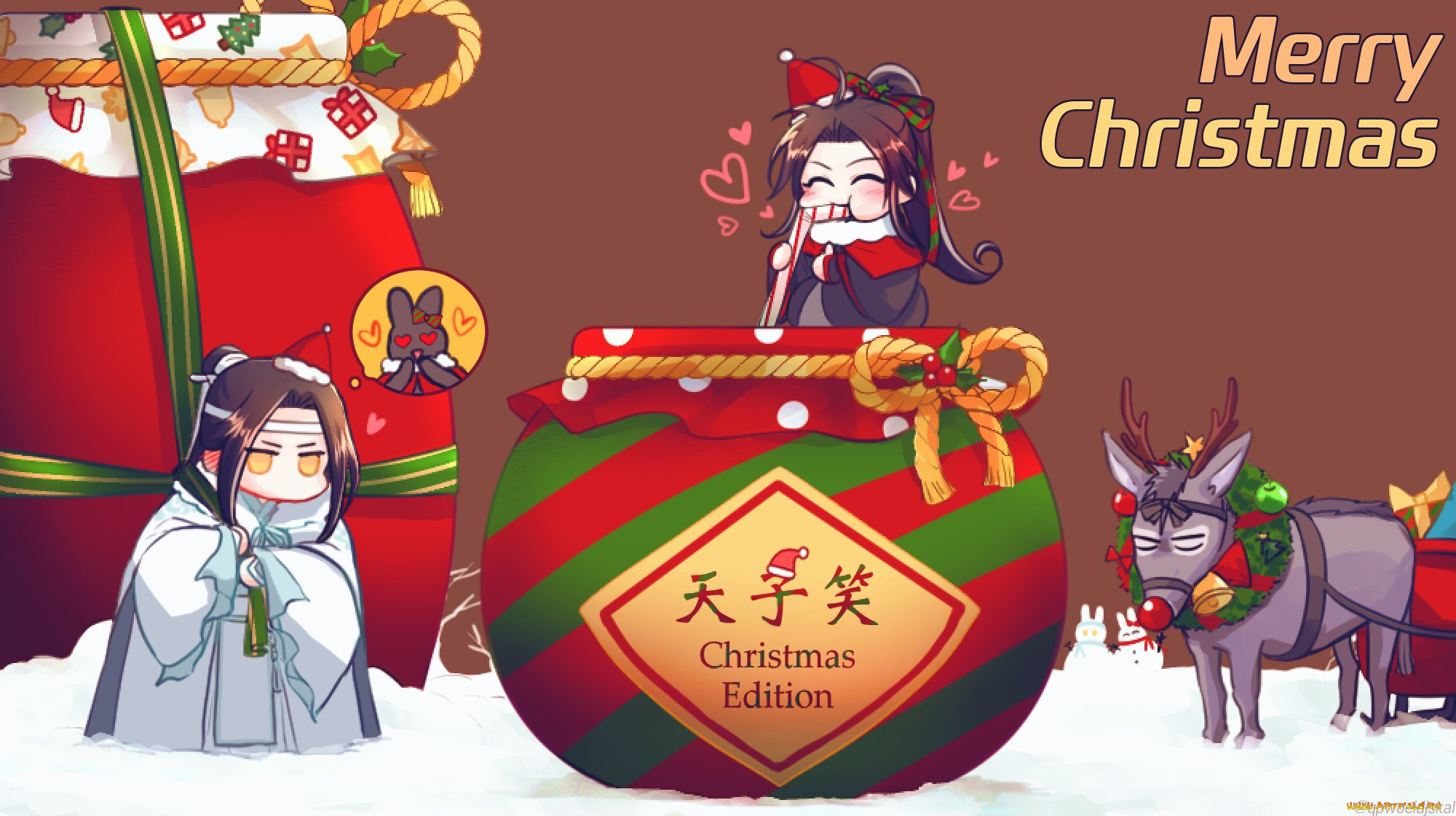 аниме, mo, dao, zu, shi, вэй, усянь, лань, ванцзи, кувшины, ослик, чиби