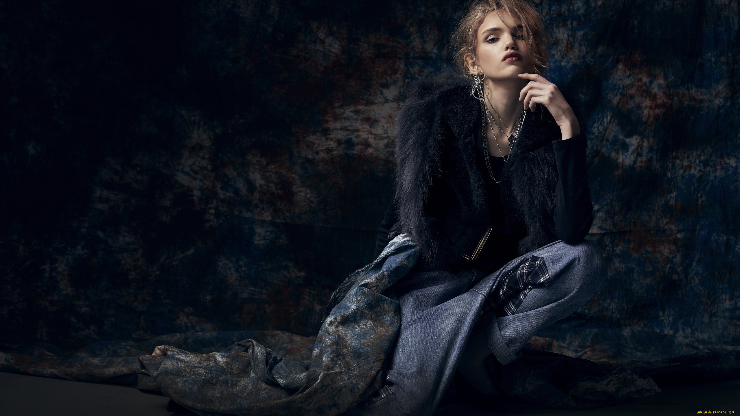 девушки, -, блондинки, , светловолосые, мех, украшения