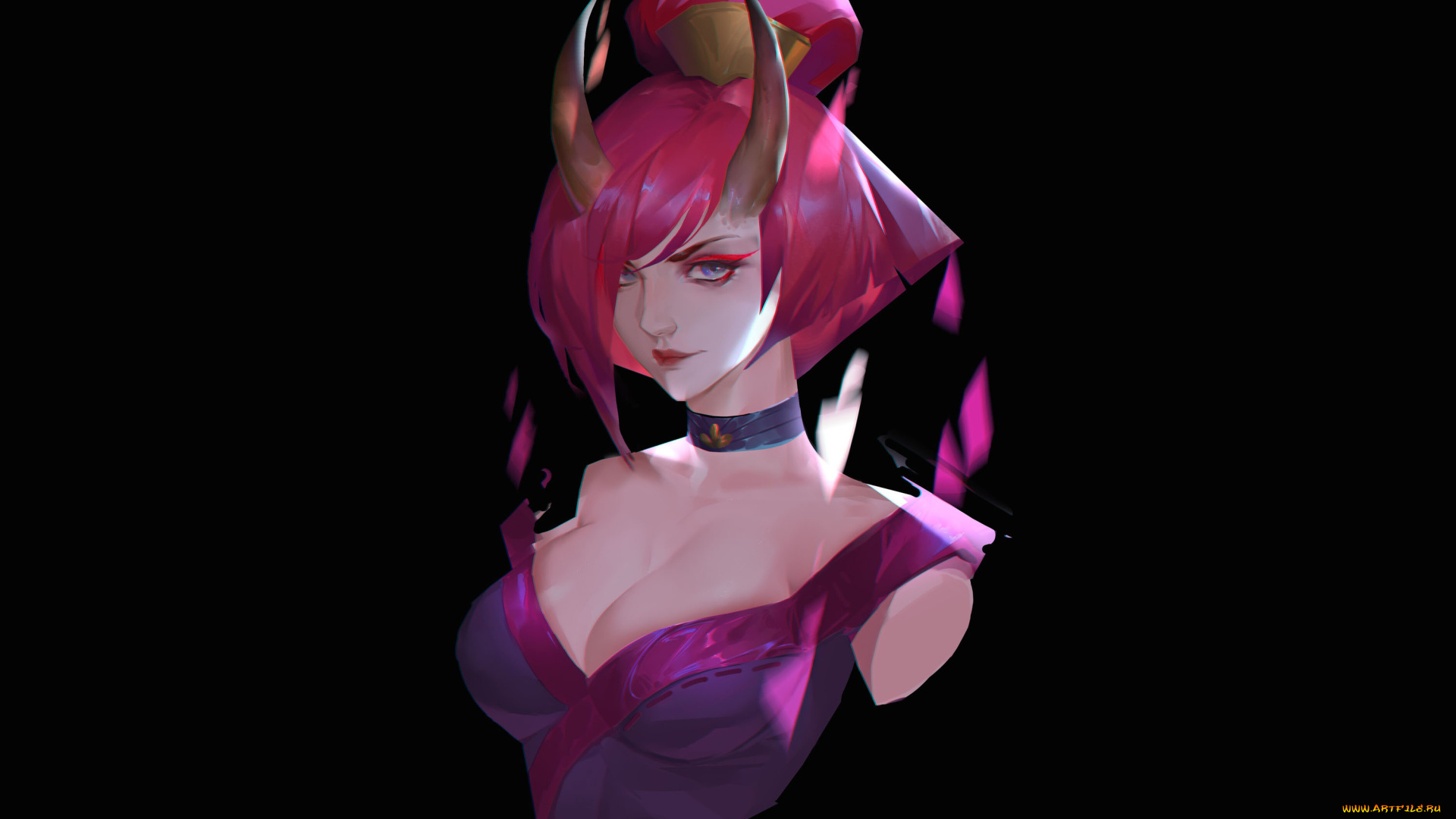 видео, игры, league, of, legends, evelynn, лицо, рога