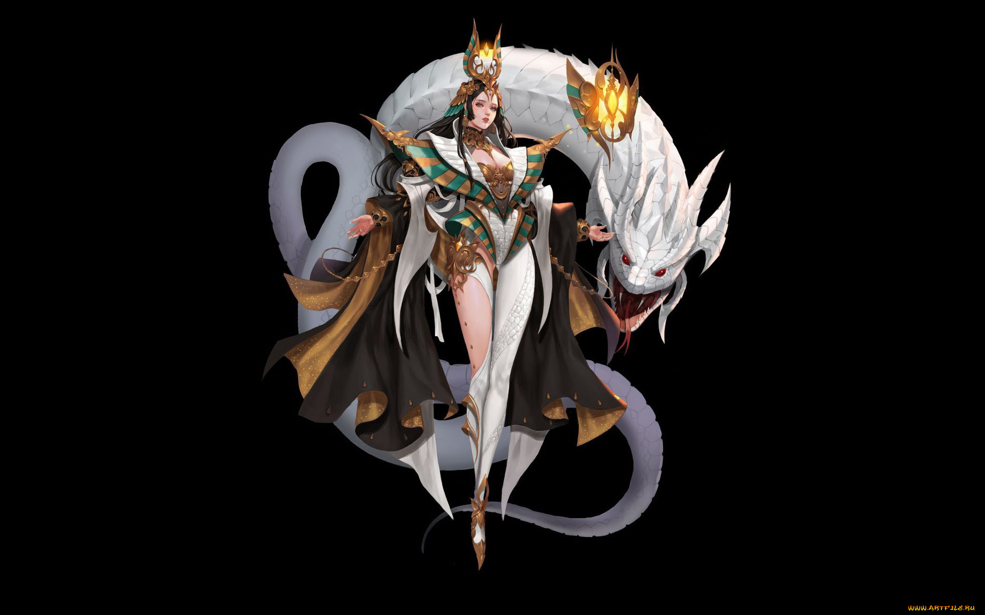 фэнтези, красавицы, и, чудовища, девушка, дракон