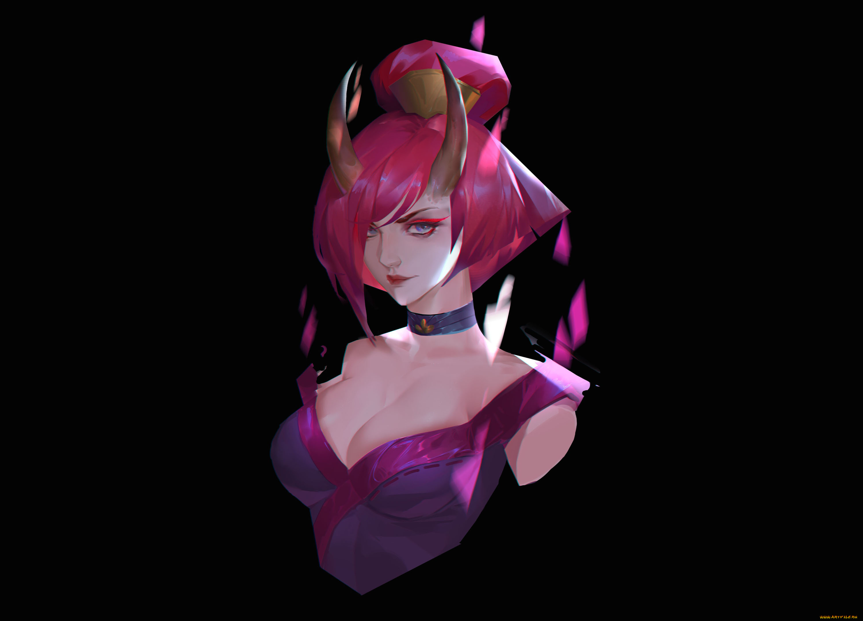 видео, игры, league, of, legends, evelynn, лицо, рога