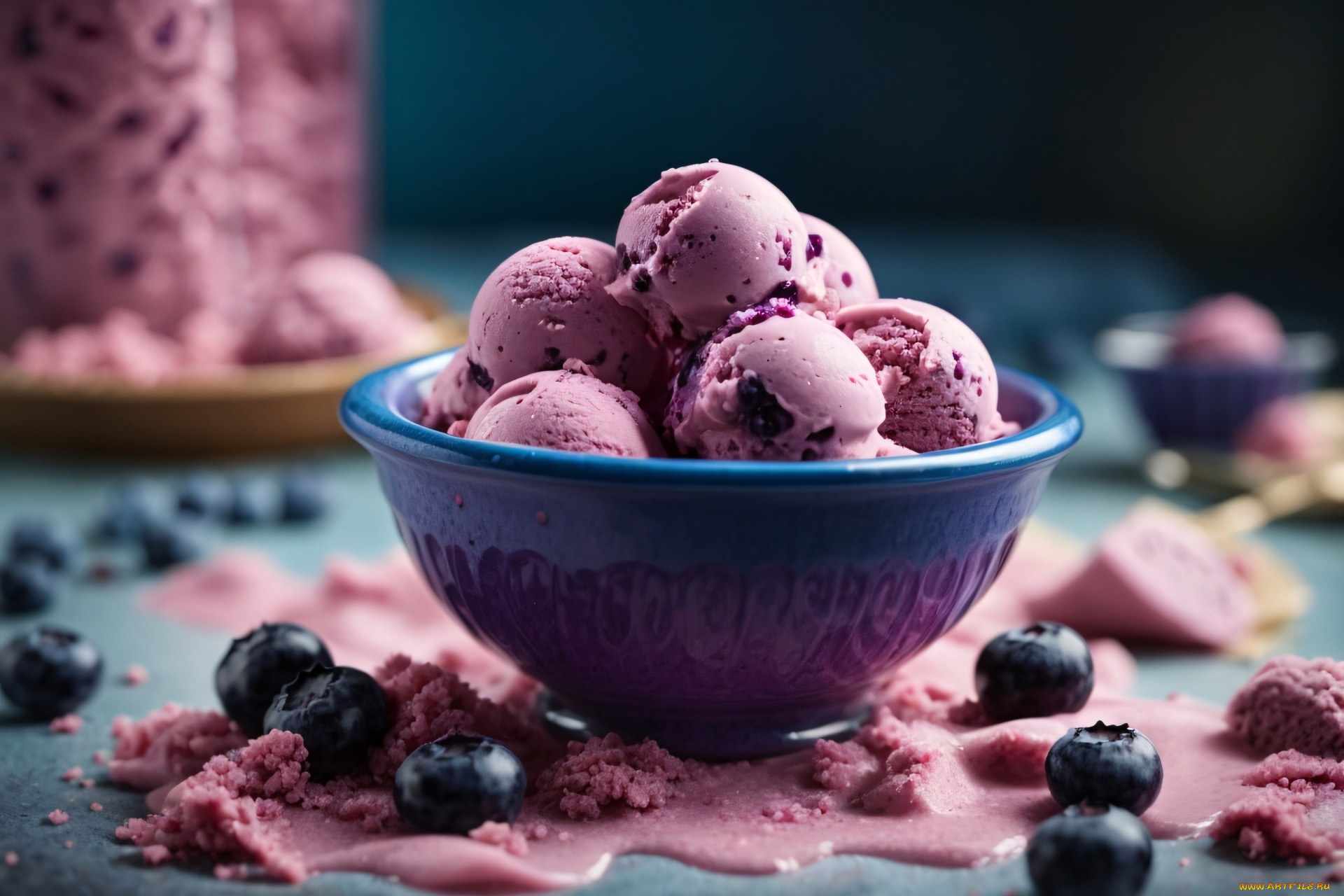 еда, мороженое, , десерты, черника, ягоды
