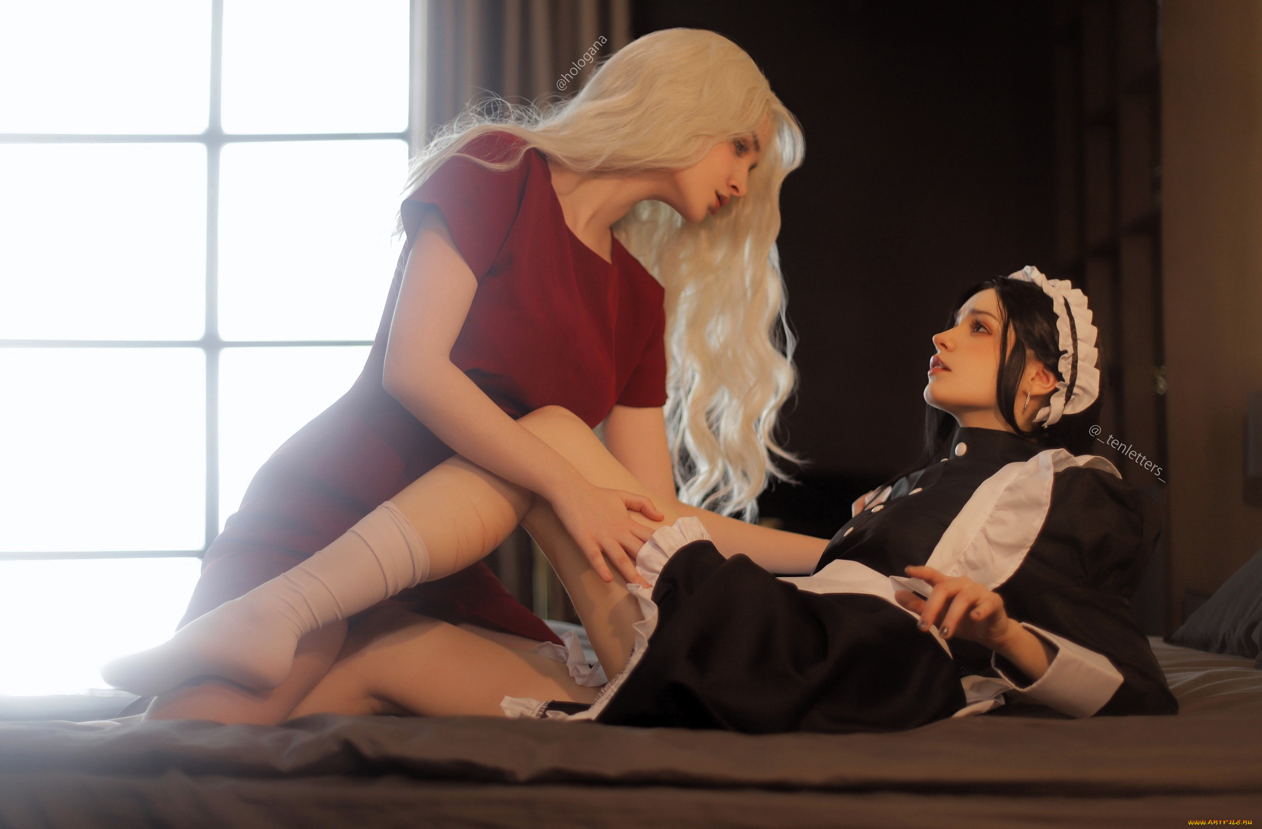 девушки, hologana, костюмы, образы, постель