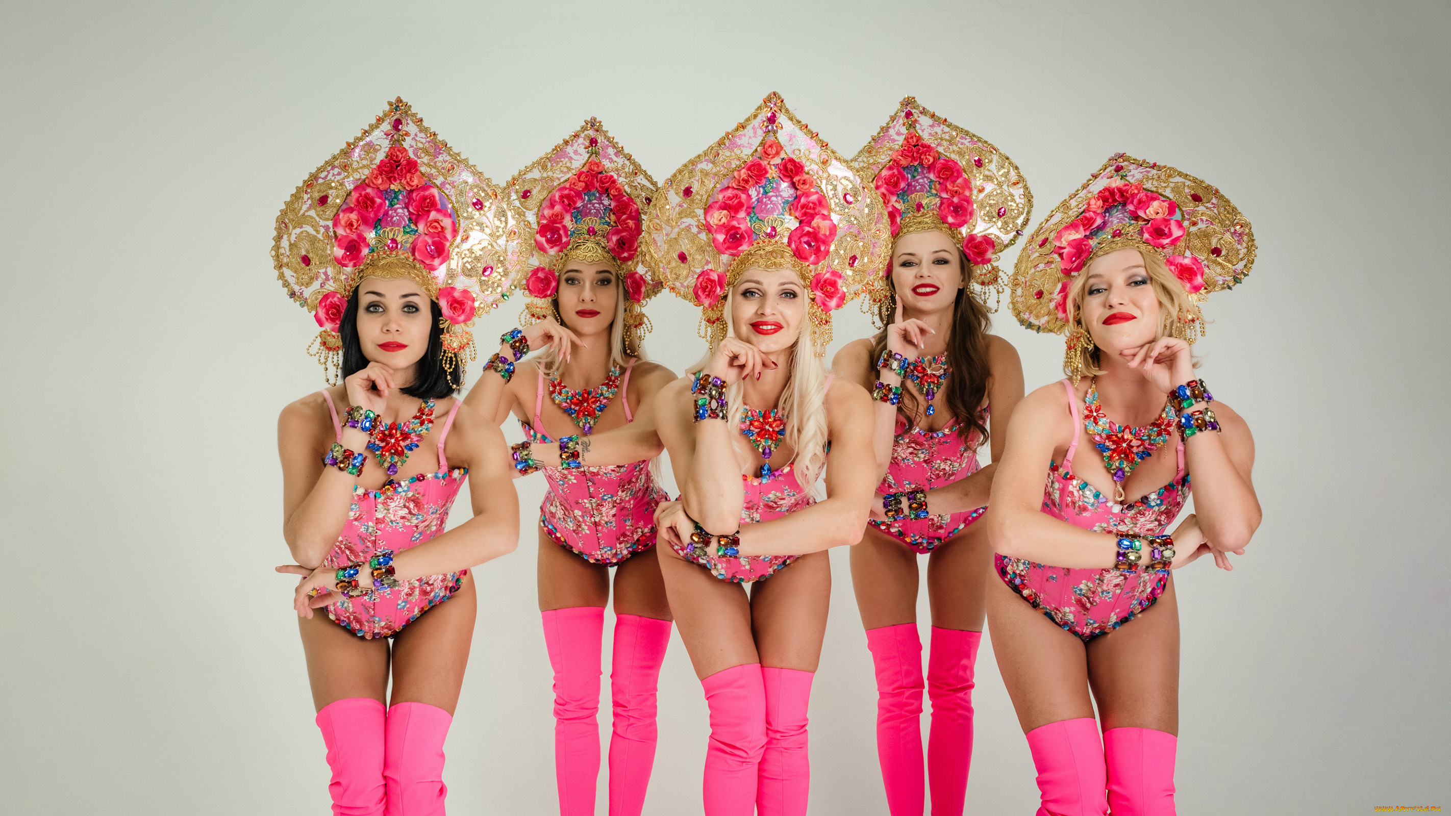 девушки, -, группа, девушек, красотки