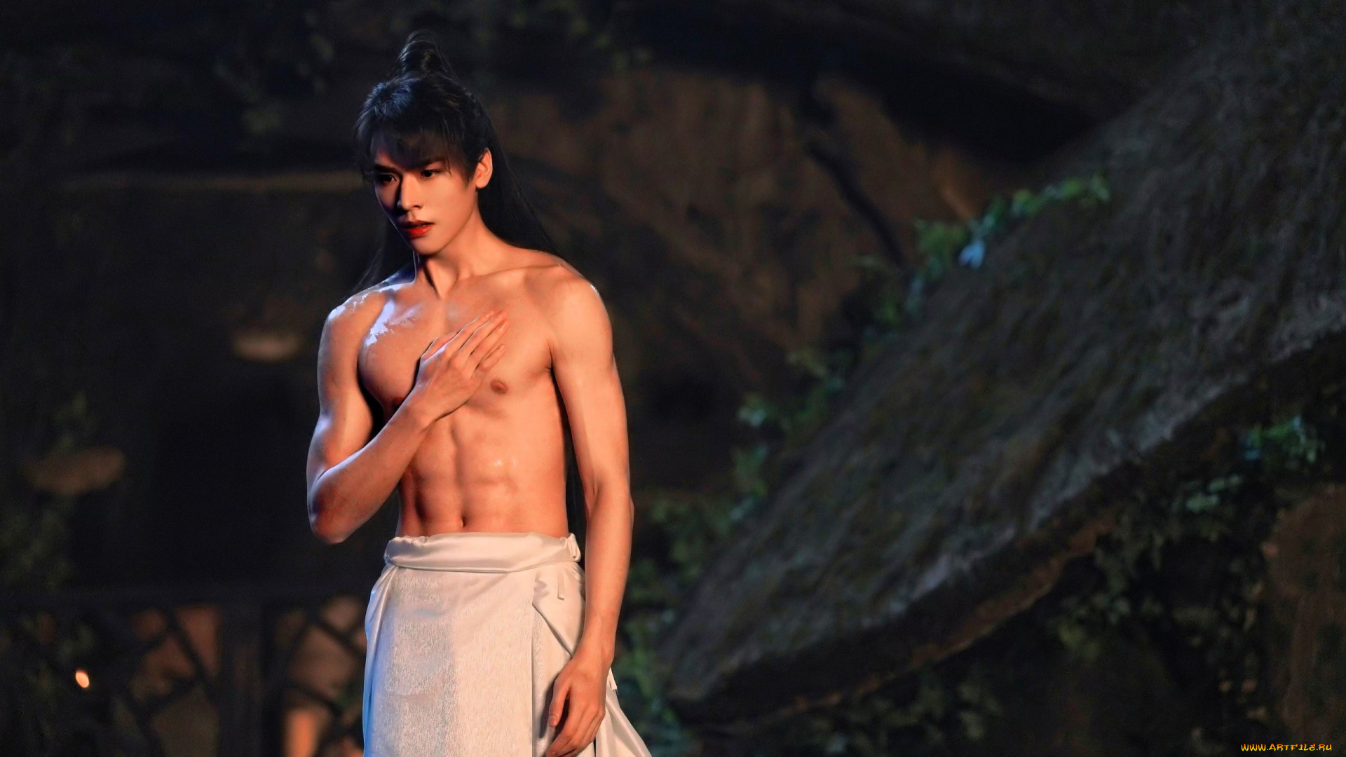 кино, фильмы, fox, spirit, matchmaker, yue, hong, парень, полотенце, окно, скала