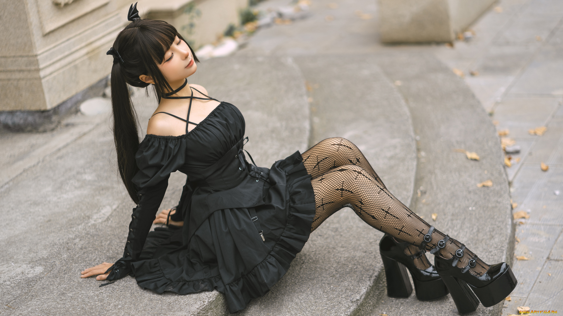 косплей, модель, девушки, -, креатив, , косплей, девушка, женщина, брюнетка, темноволосая, сексуальная, модель, звезда, позирует, разная, обувь, верхняя, стильная, одежда, нижнее, эротическое, бельё, трусы, лифчик, колготки, чулки, аксессуары, макияж, и, множество, элементов, на, фотографии