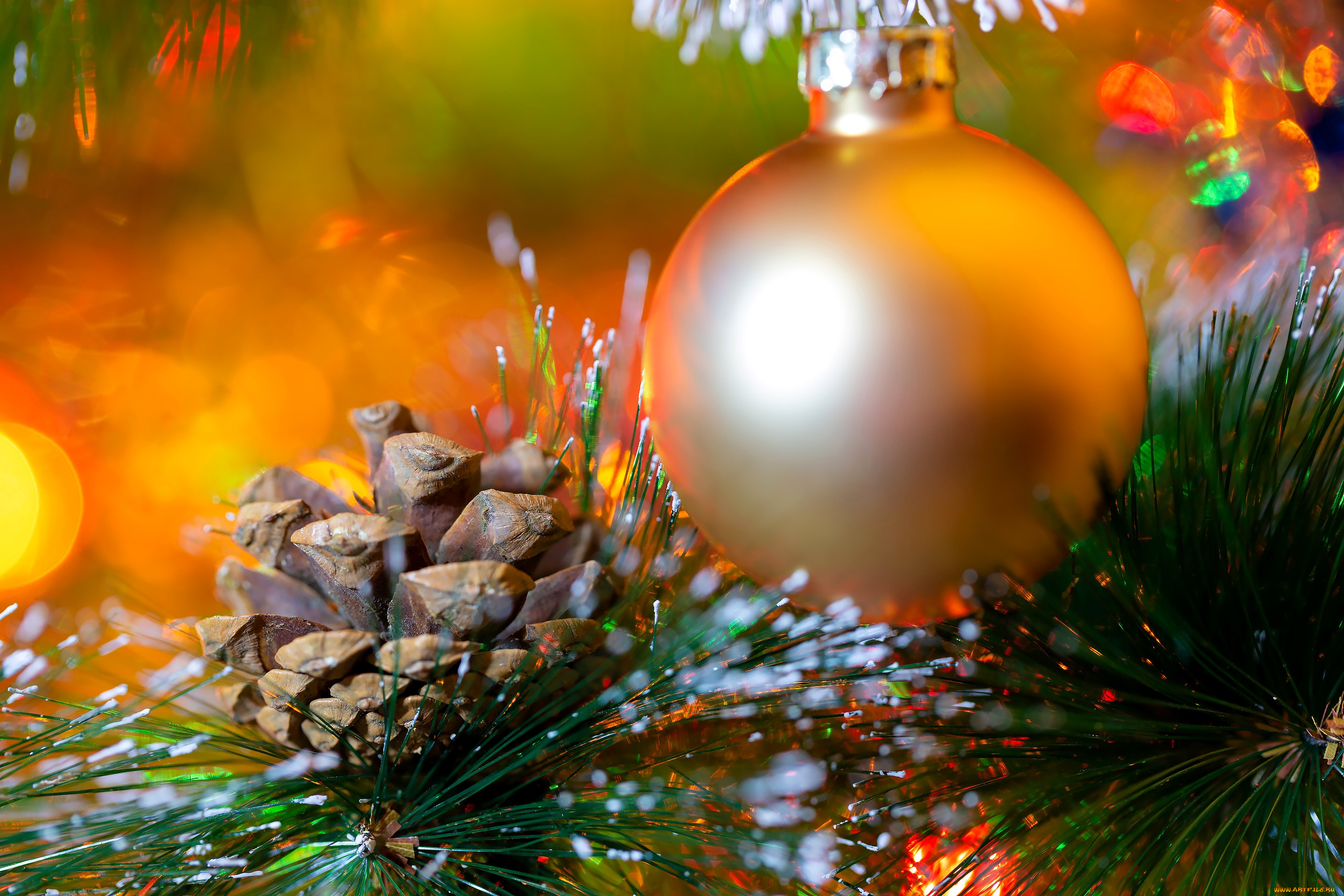 праздничные, шары, шарик, шишка, ёлка, украшения