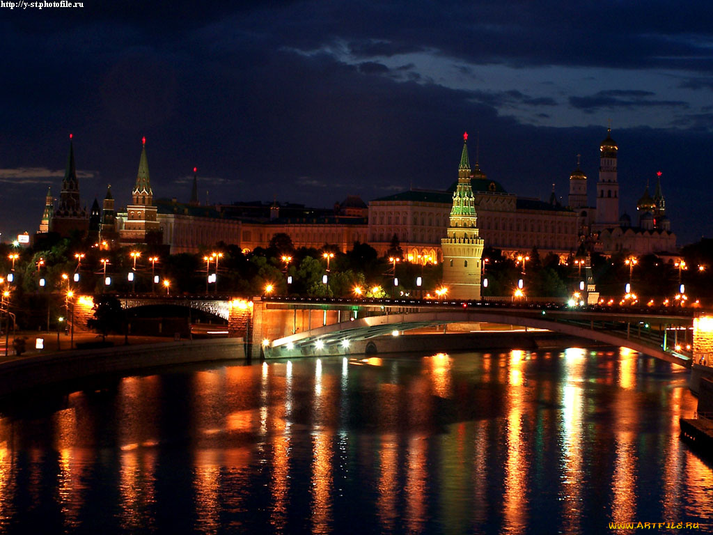 moscow, night, kremlin, москва, ночь, кремль, города, россия