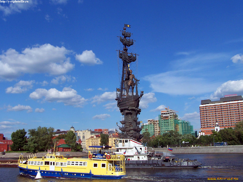 москва, памятник, петру, города, россия