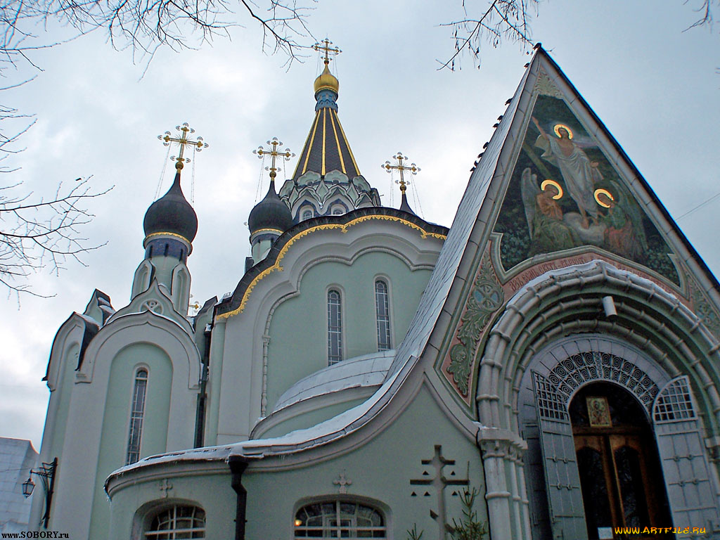 москва, сокольники, зима, церковь, вознесения, города, россия