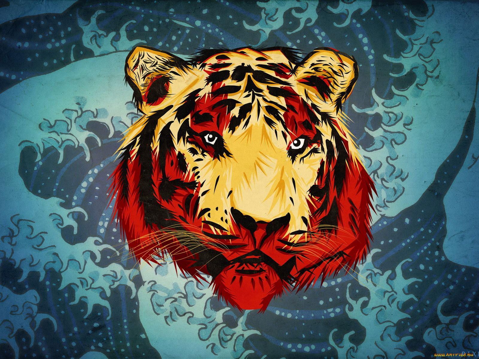 рисованные, животные, львы