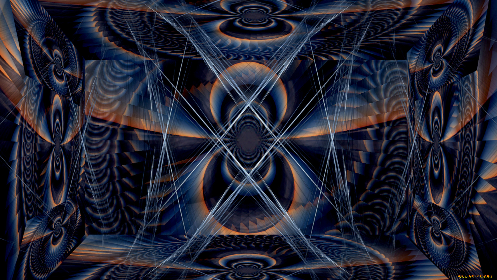 3д, графика, fractal, фракталы, фон, линии